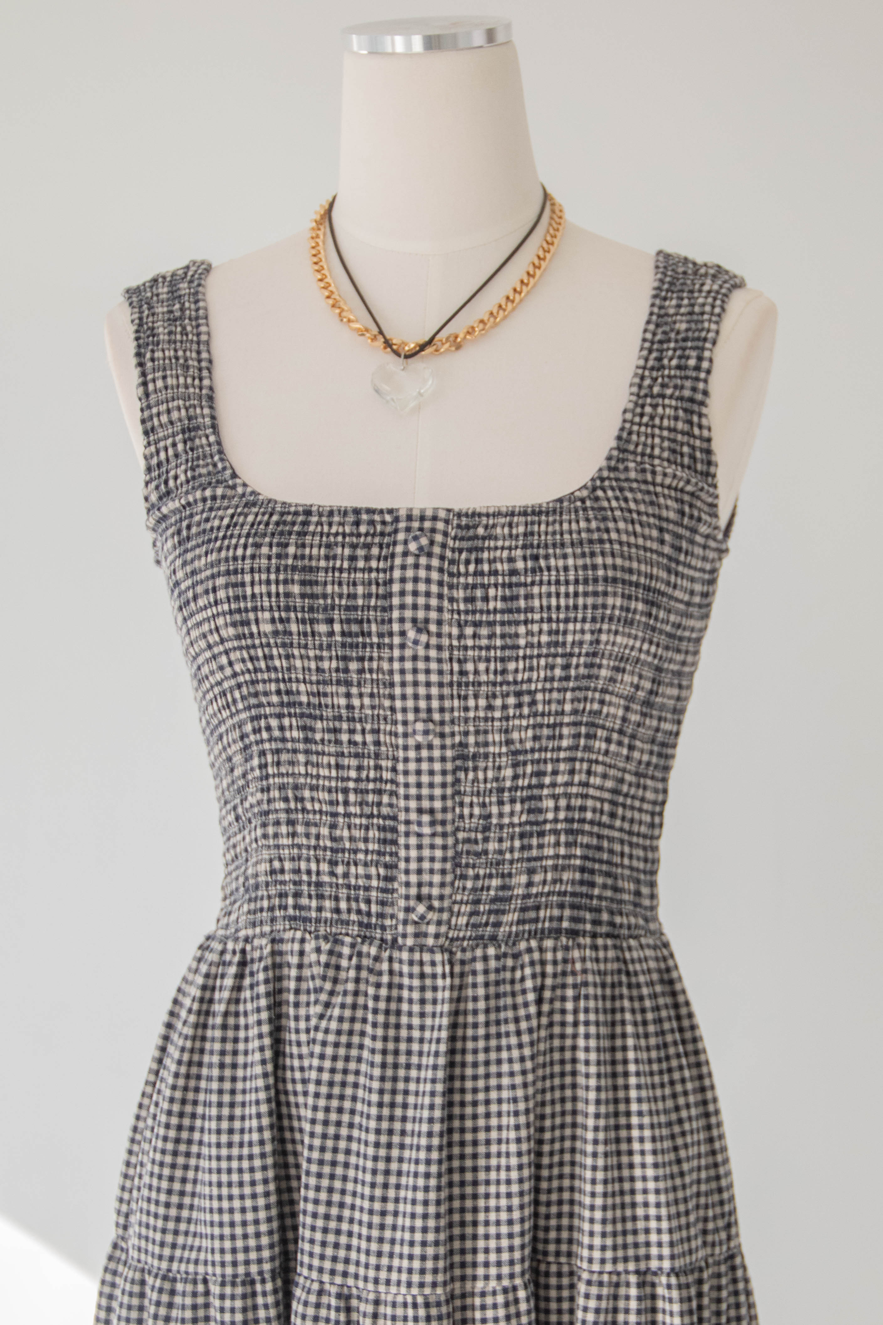 Sleeveless Gingham Dress by For Good