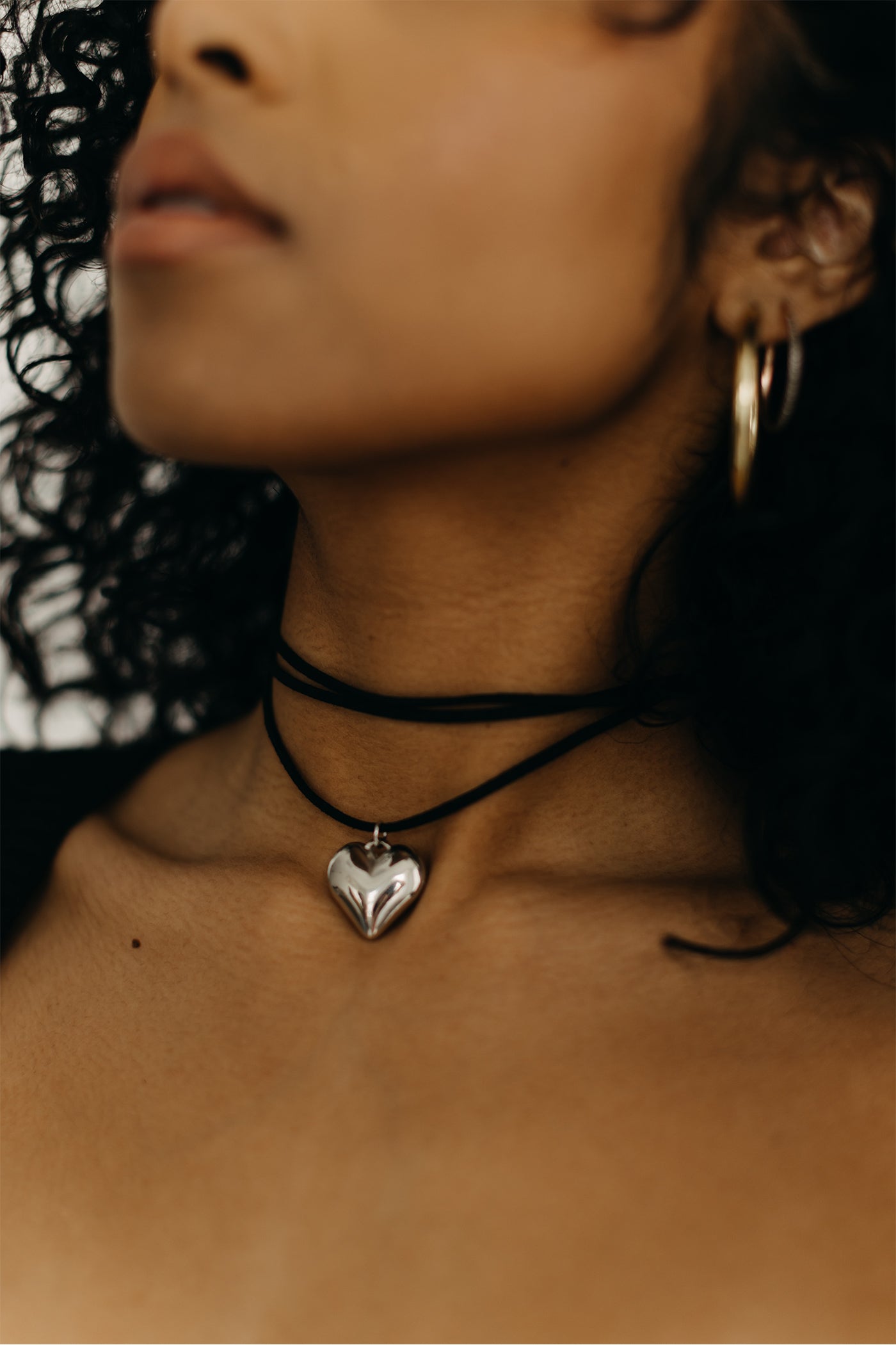 Metallic Heart Wrap Necklace