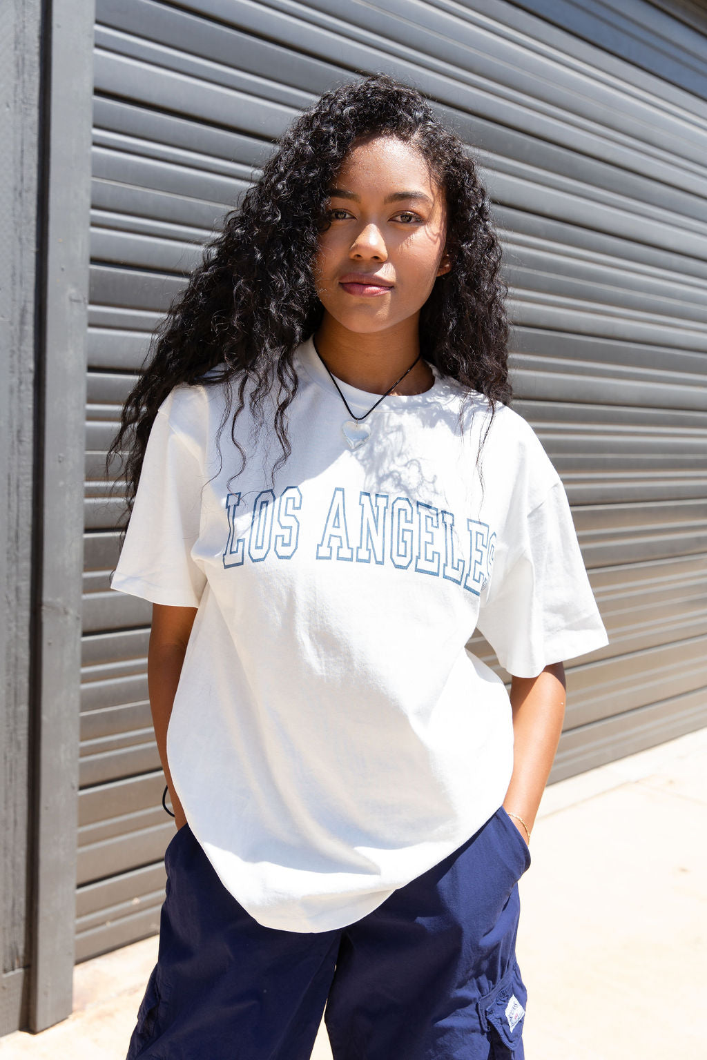 White Los Angeles Graphic Top