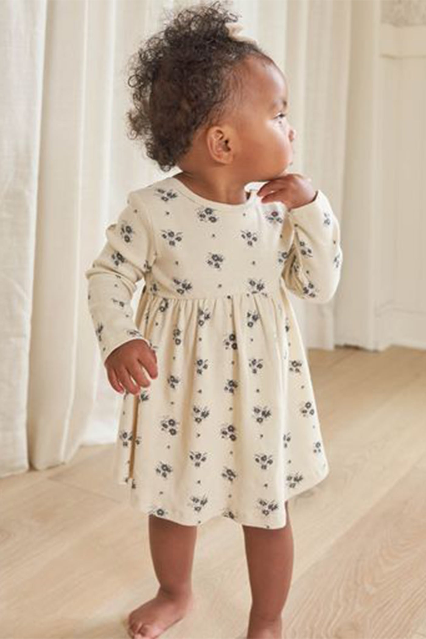Ribbed Long Sleeve Kids Dress by Quincy Mae