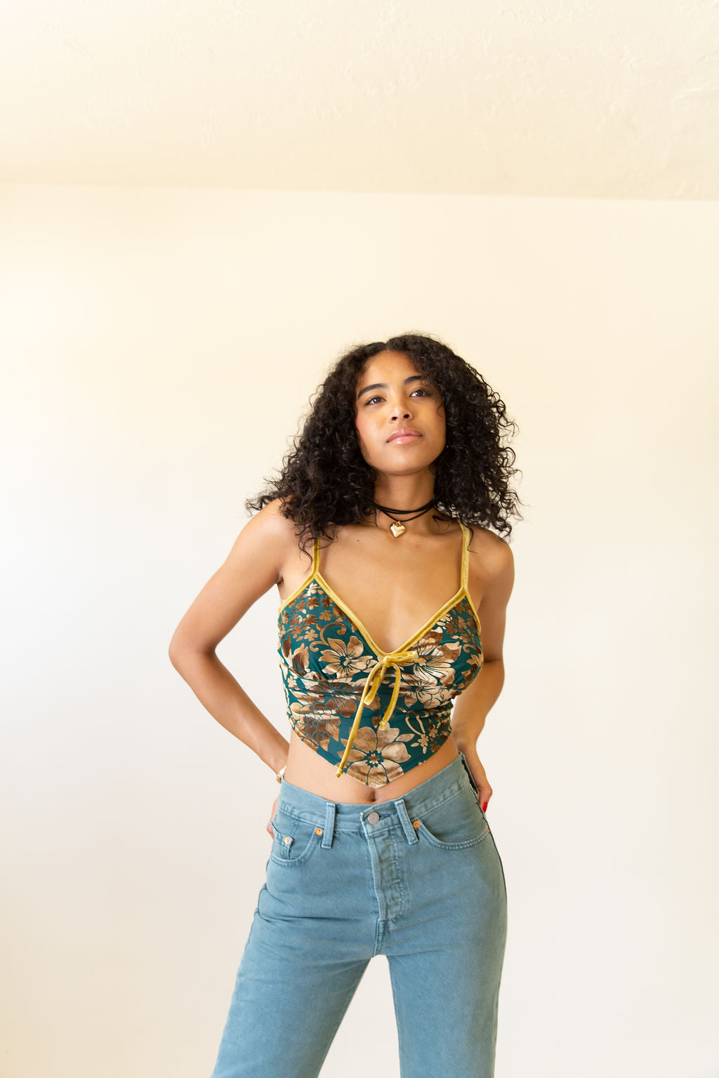 The Daylight Floral Velour Cami Top