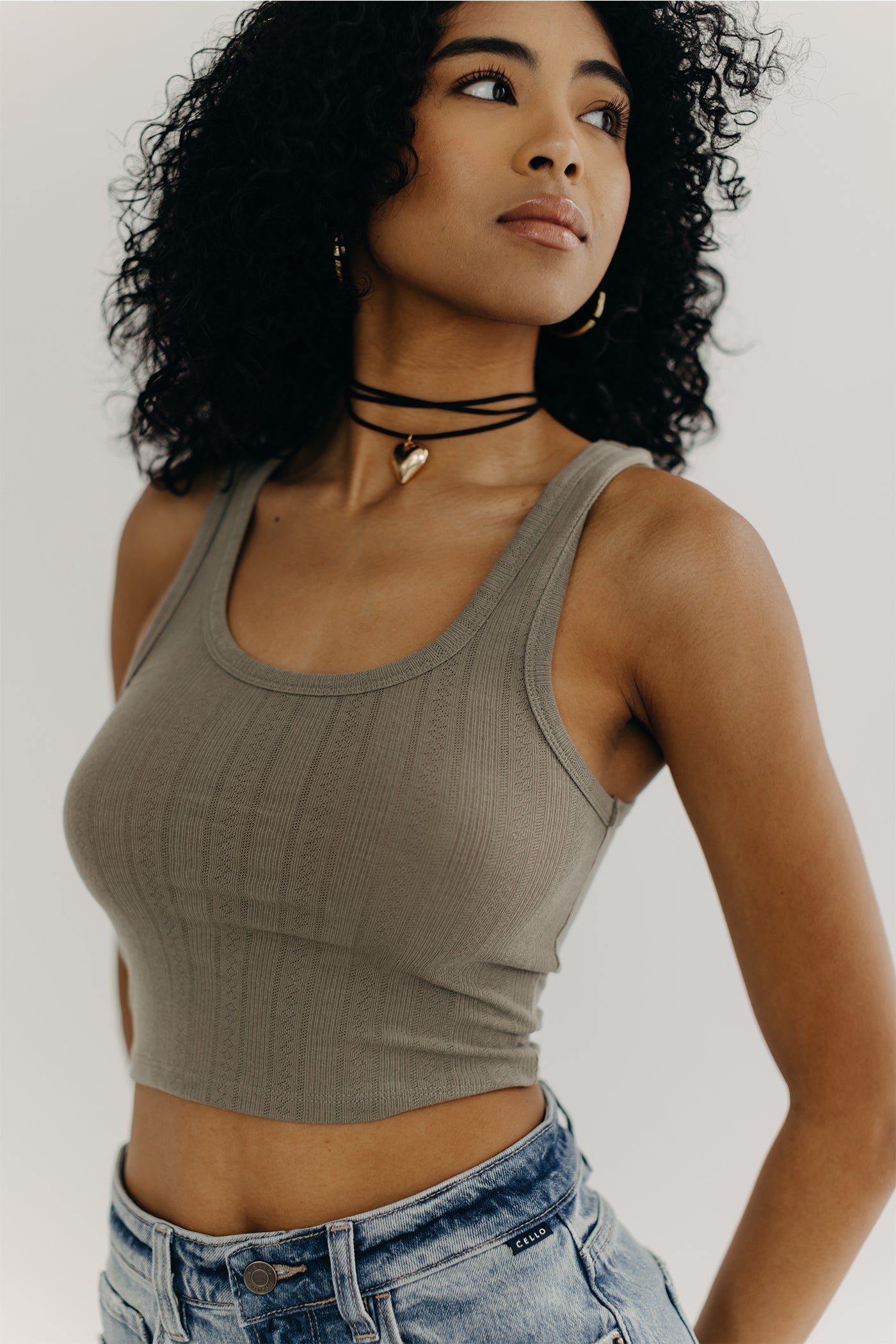 The Whispers Sleeveless Knit Crop Top