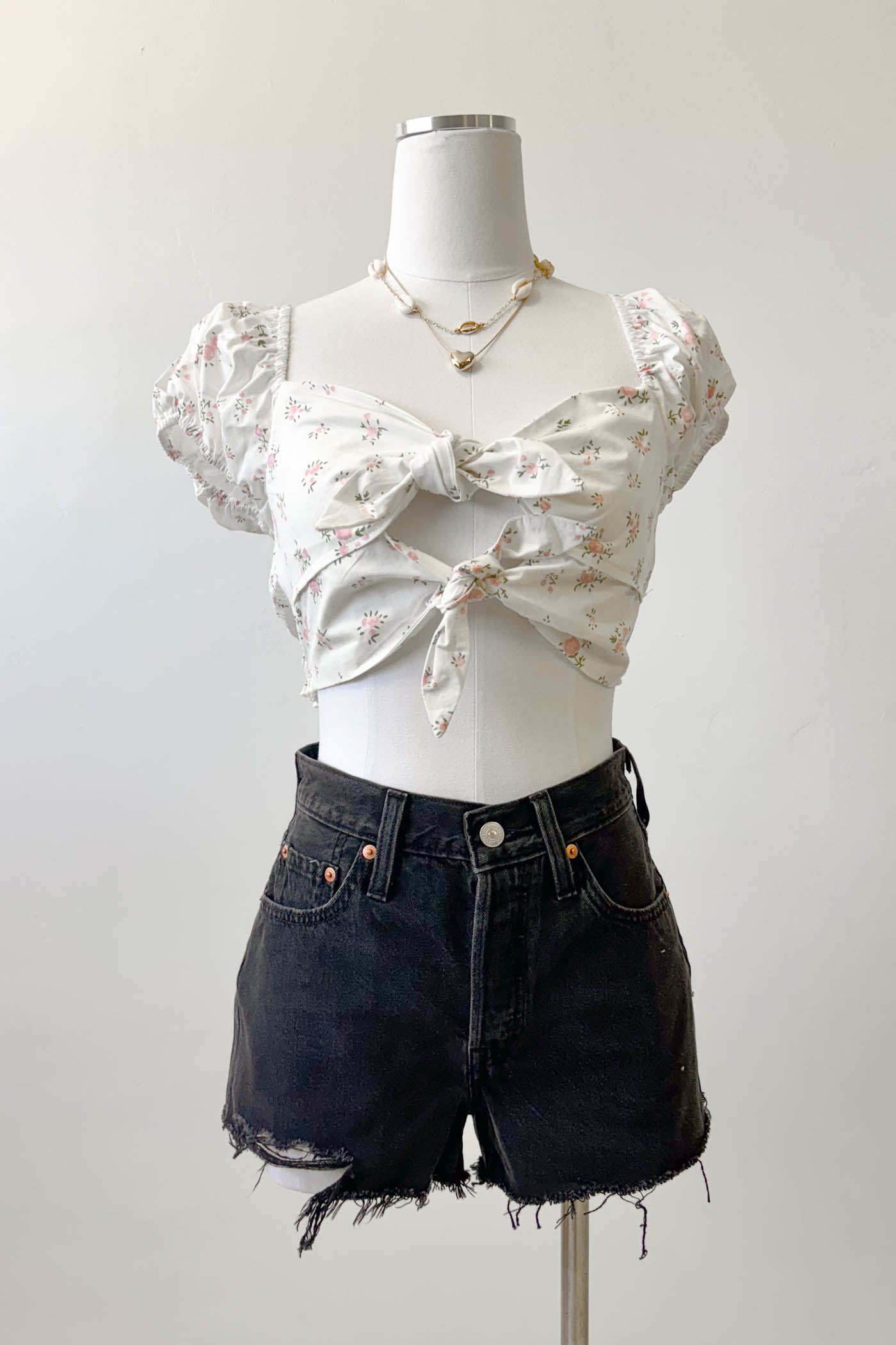 Lunar Black 501 Original Distressed Shorts by Levi's