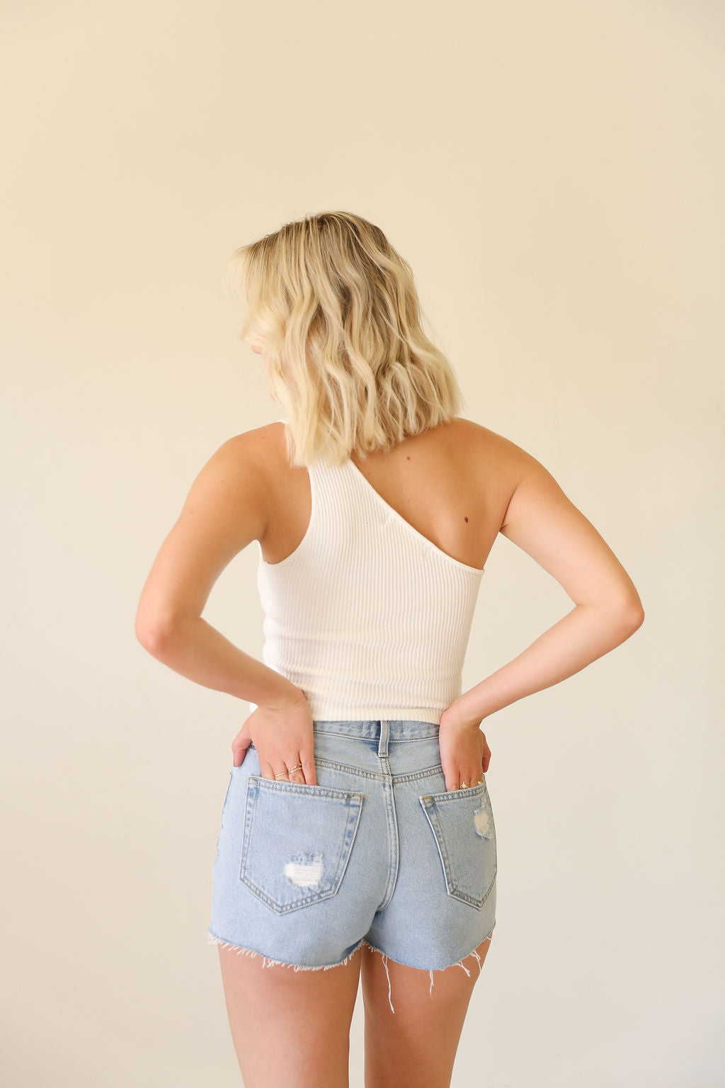 White  One Shoulder Top