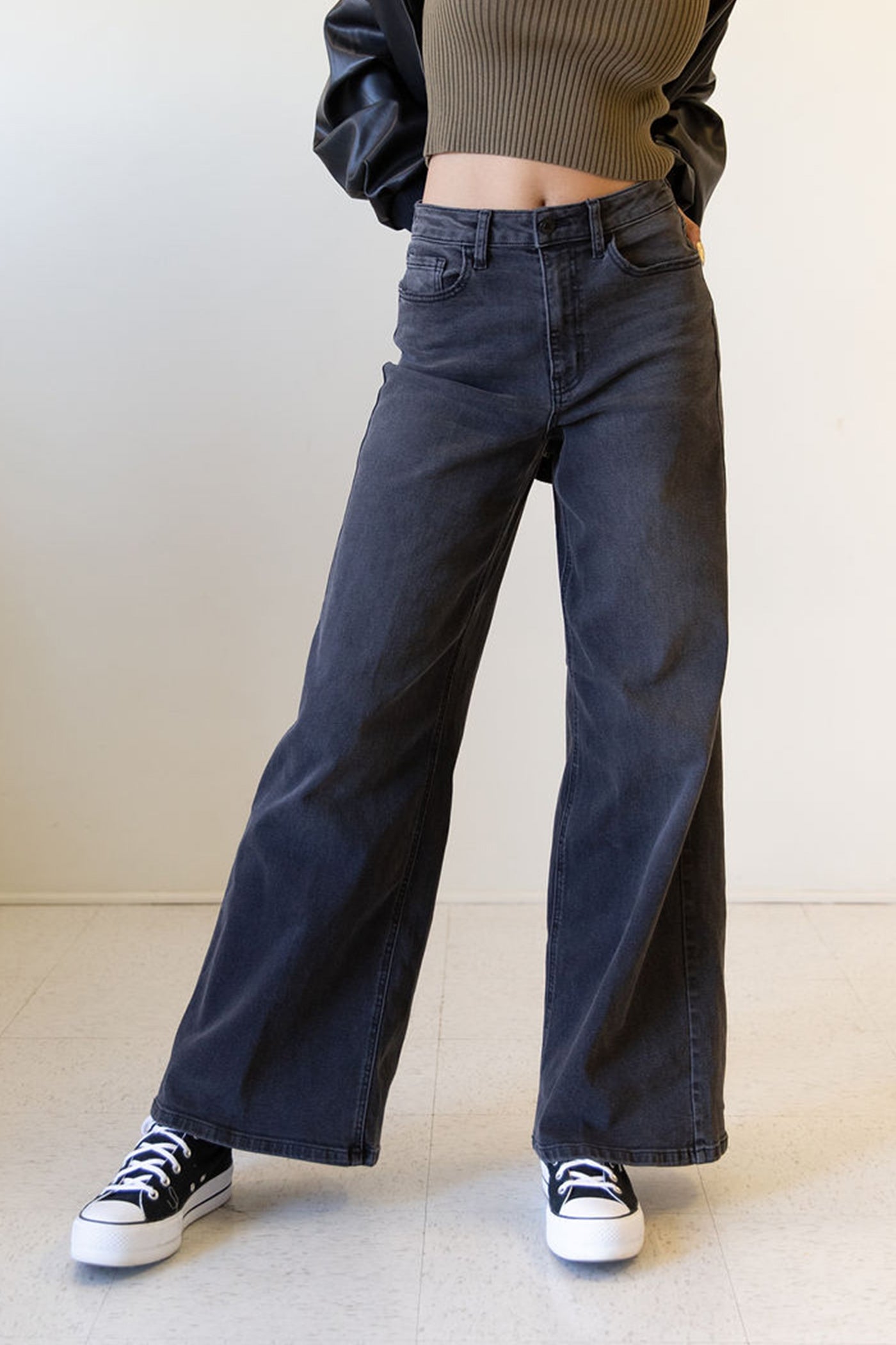 The Olivine High Rise Wide Leg Jeans by Nectar Premium Denim