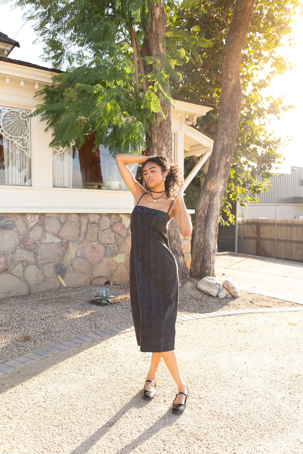 This Moment Denim Midi Dress by For Good
