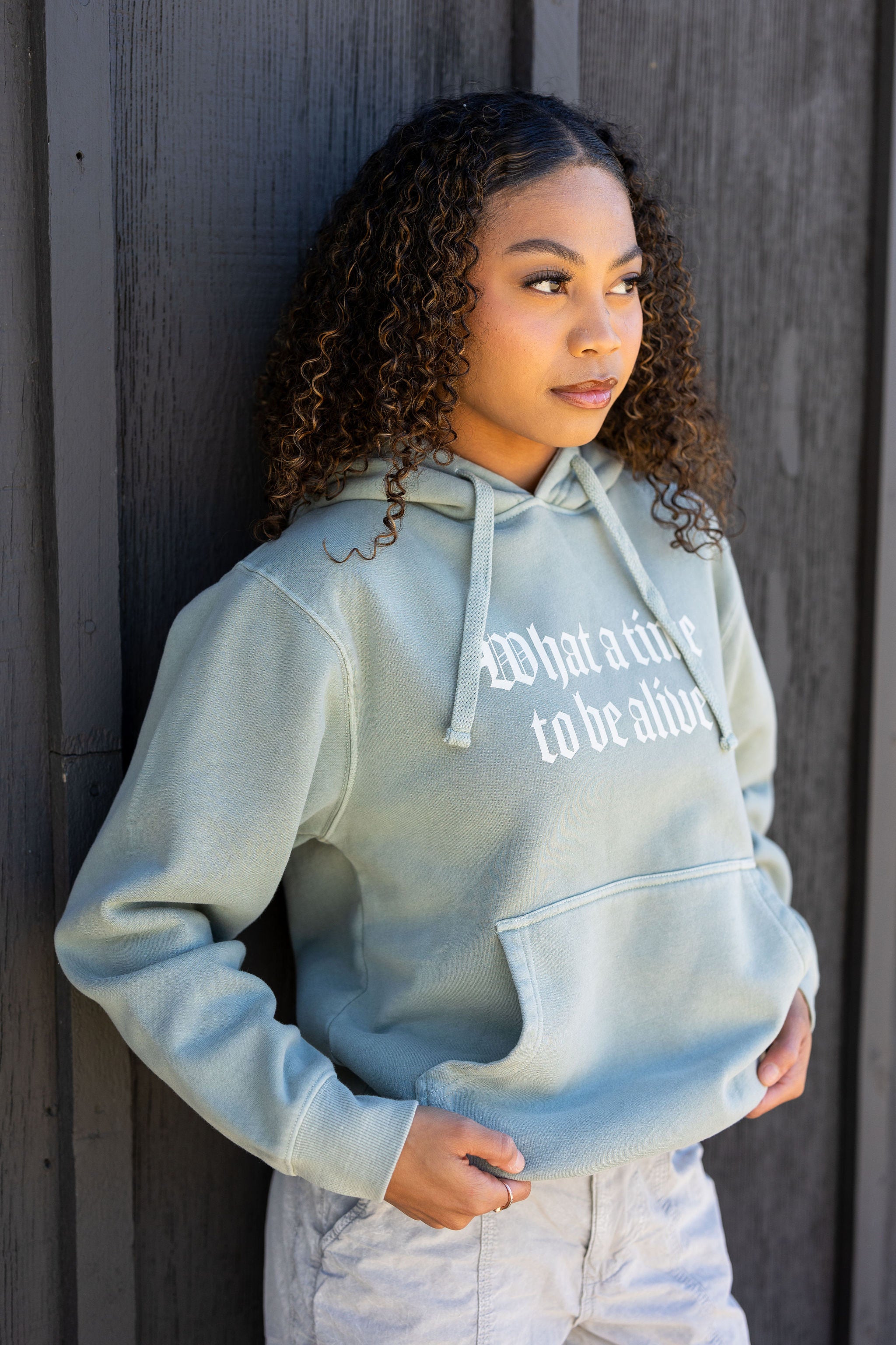 Grey graphic hoodie online women's