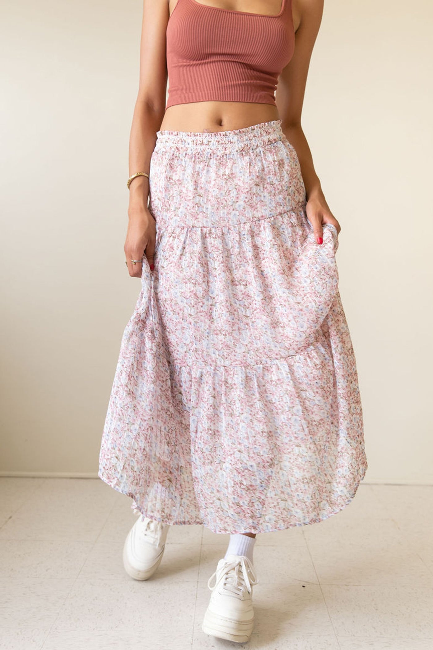 Embrace Elegance Floral Maxi Skirt by For Good