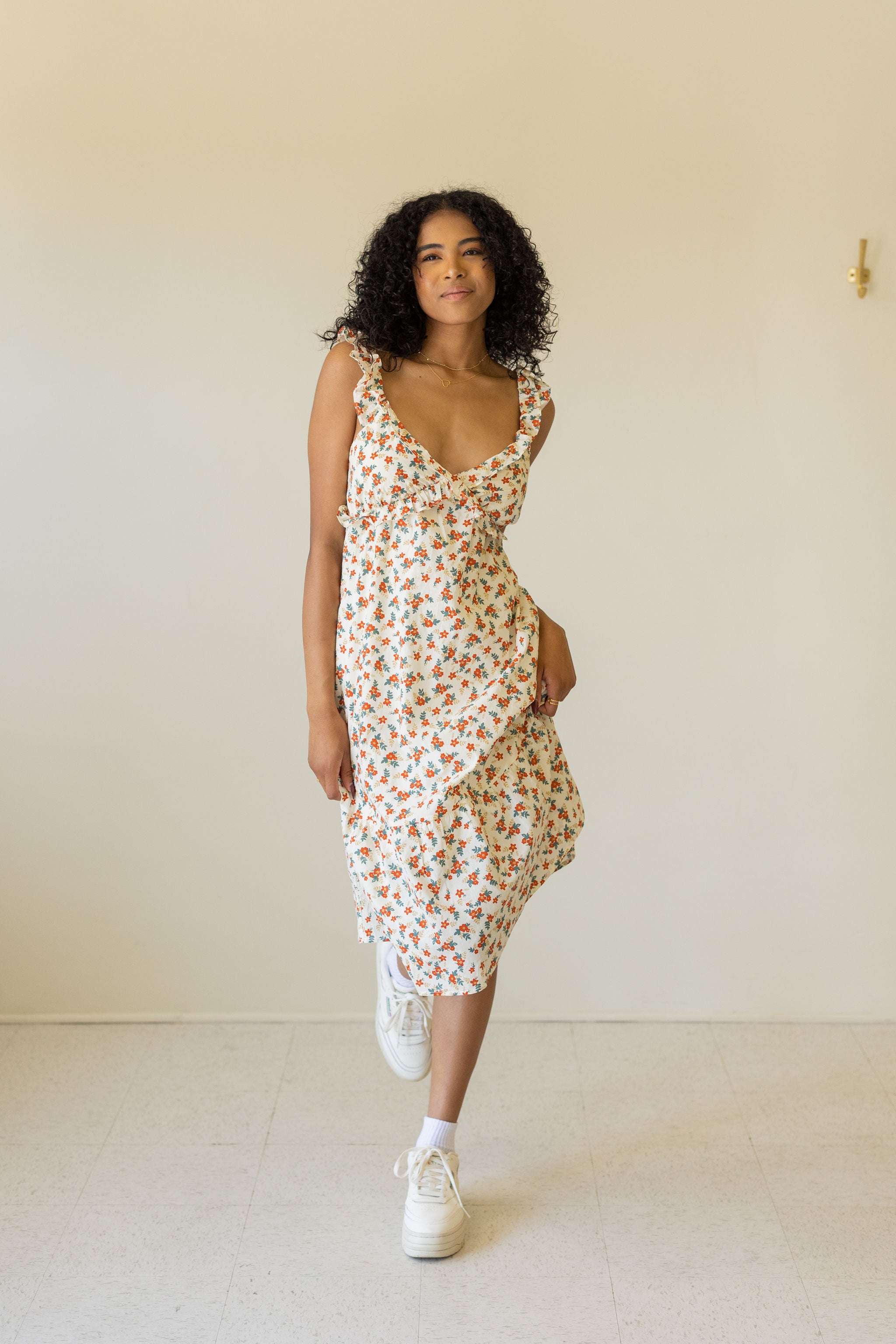 Walk Around Floral Midi Dress by For Good