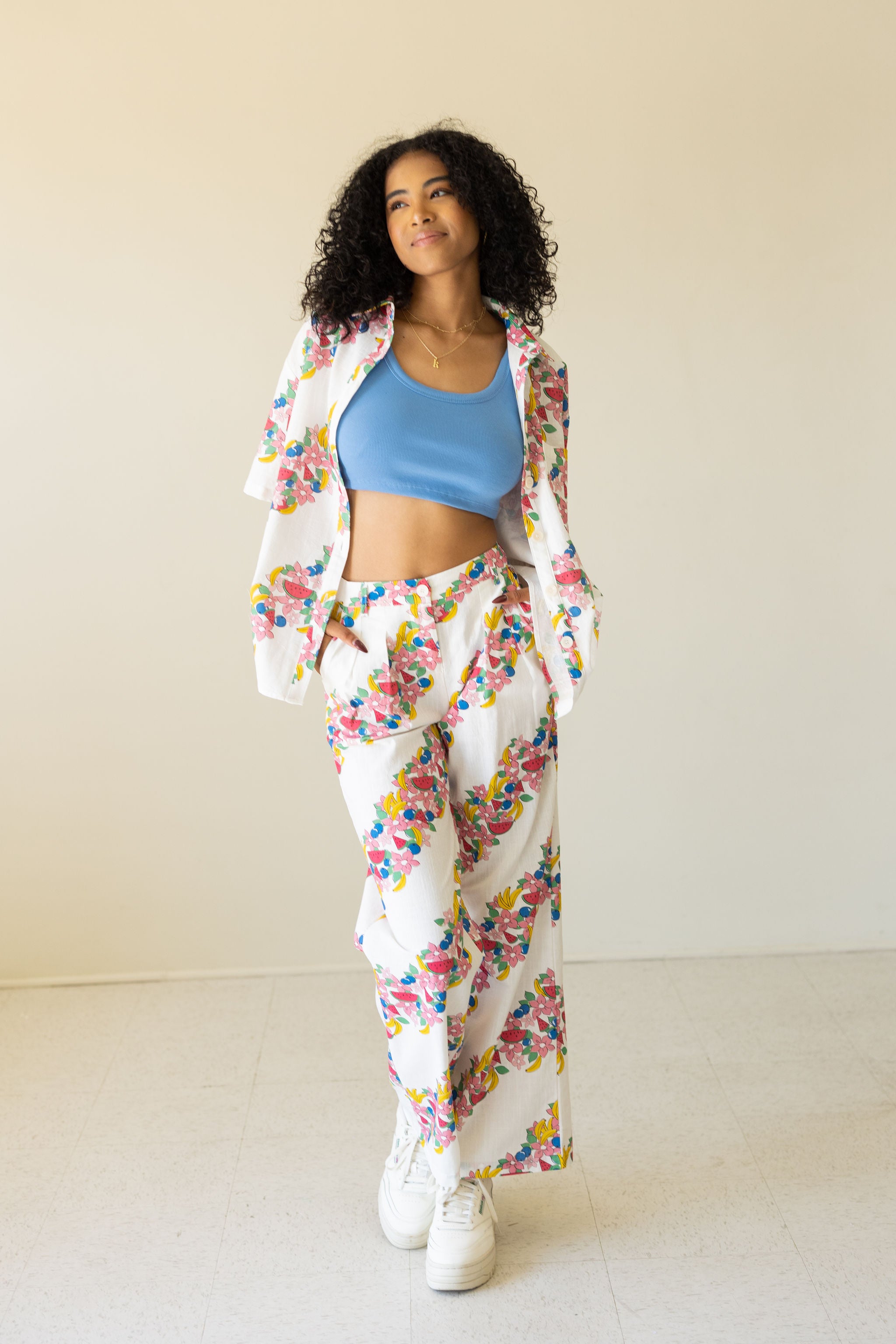 Wander On Floral High Rise Pants by For Good