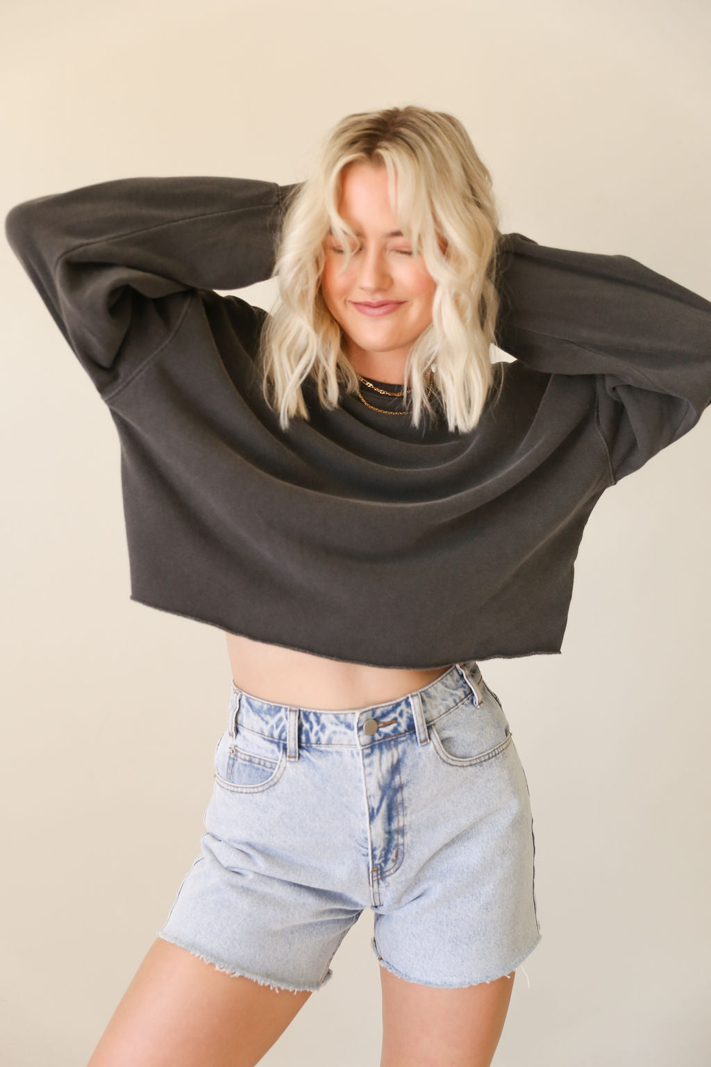 Not Much Relaxed Crop Sweater