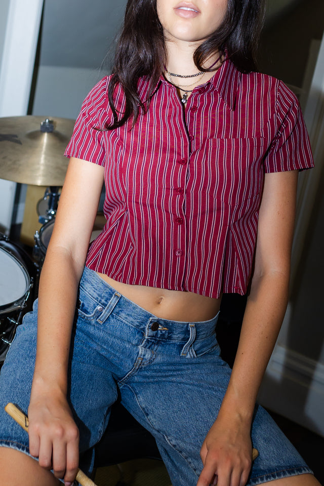 Striped Button Up Top