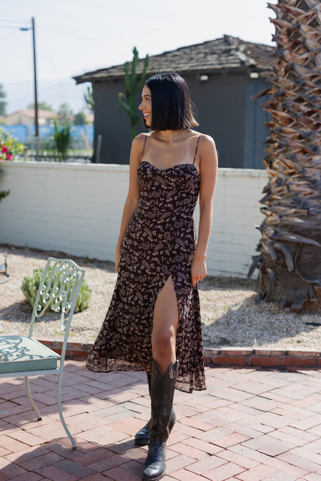 Paisley Print Midi Dress