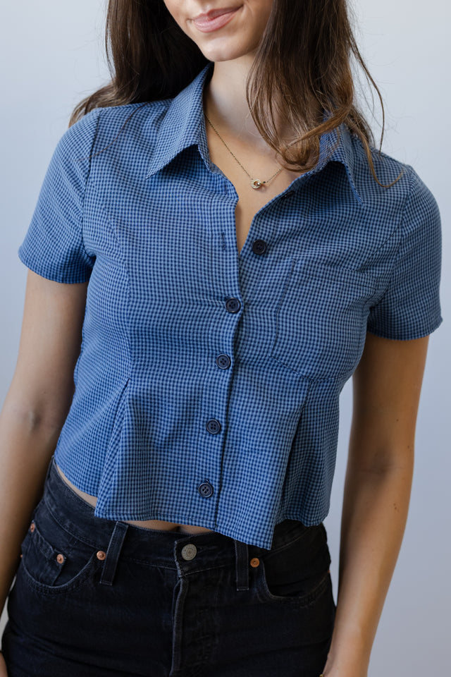 Checkered Button Up Top