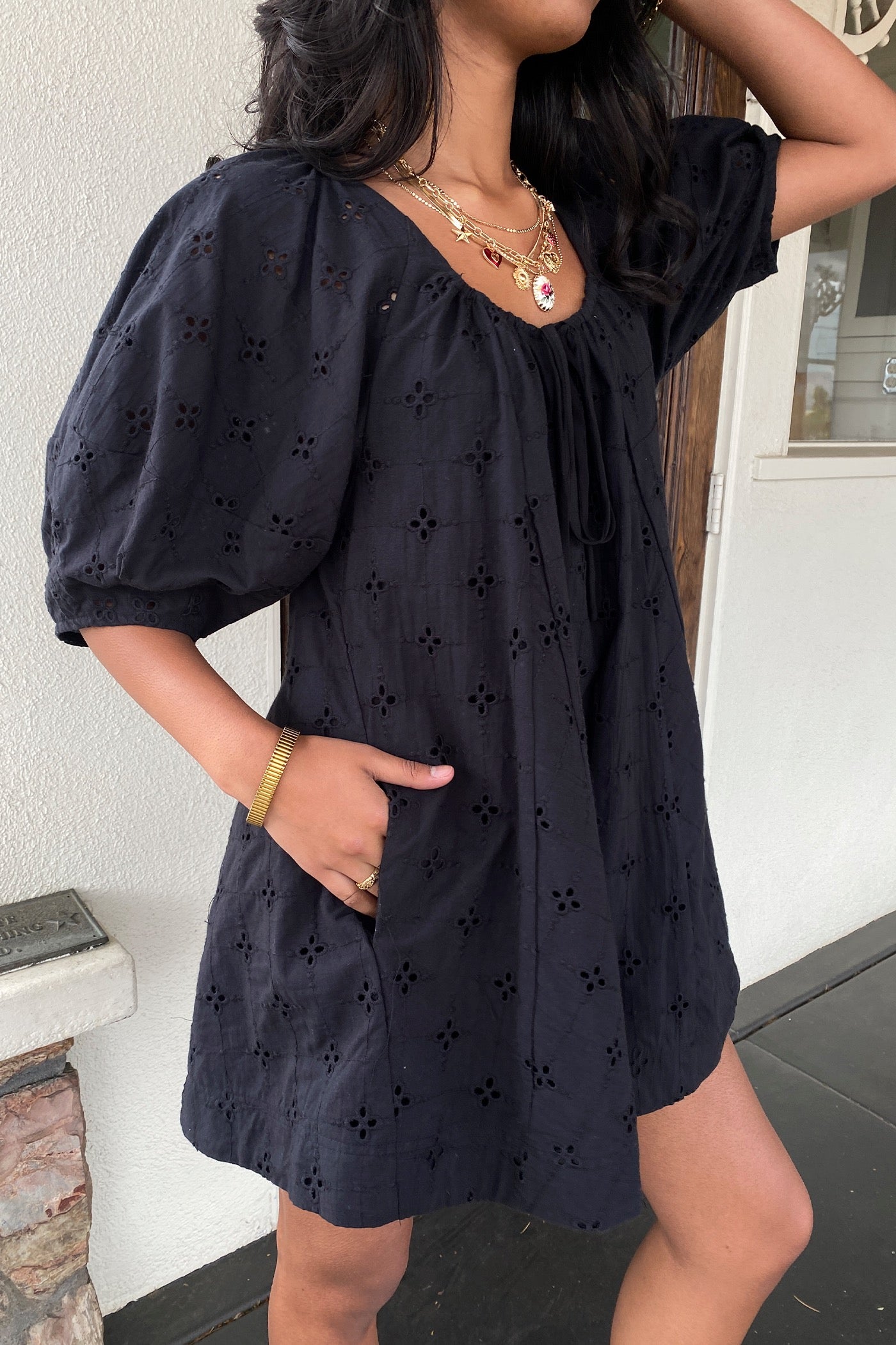 Oversized Puff Sleeve Romper by For Good