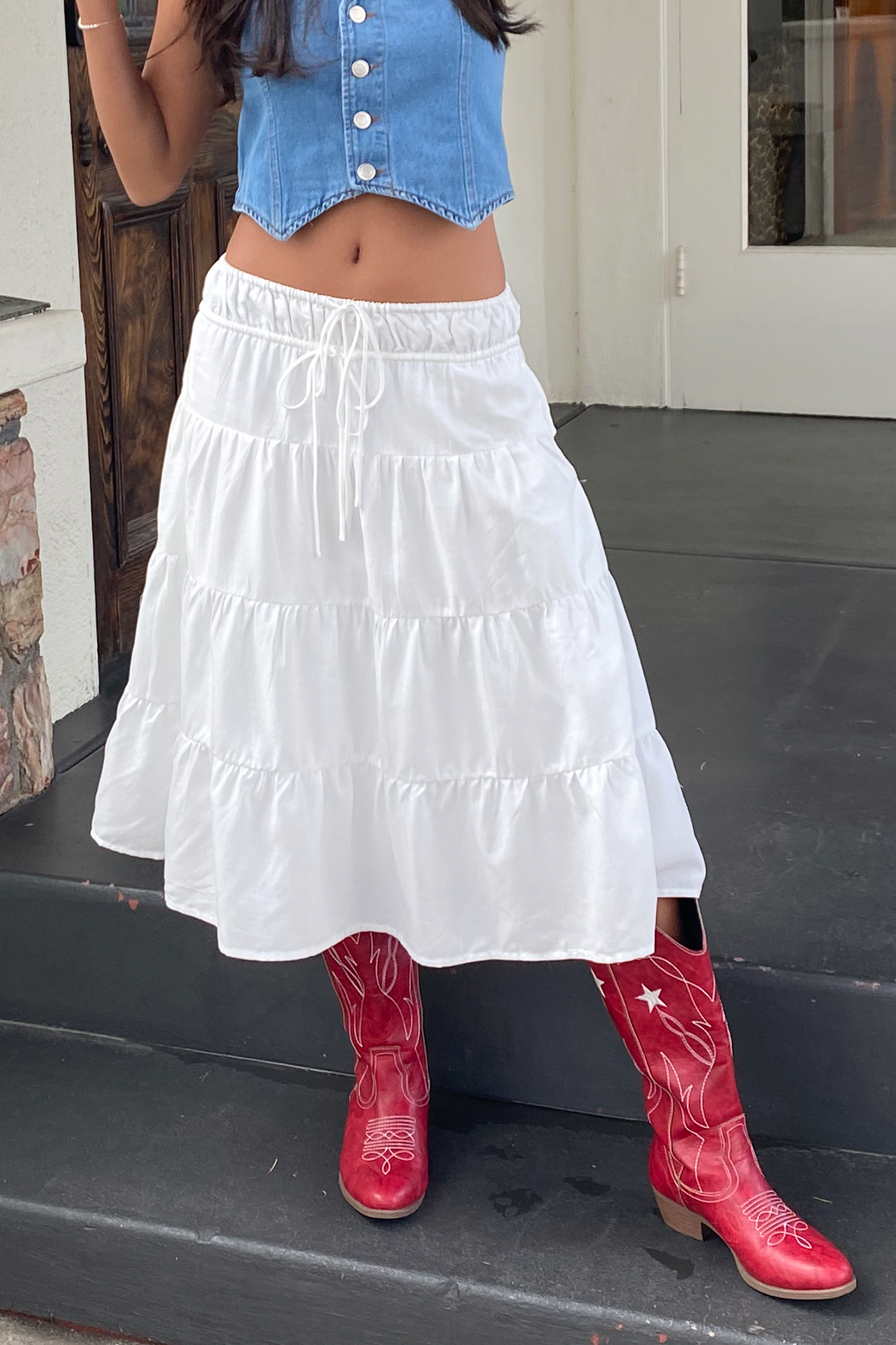 Love Lost Tiered Midi Skirt