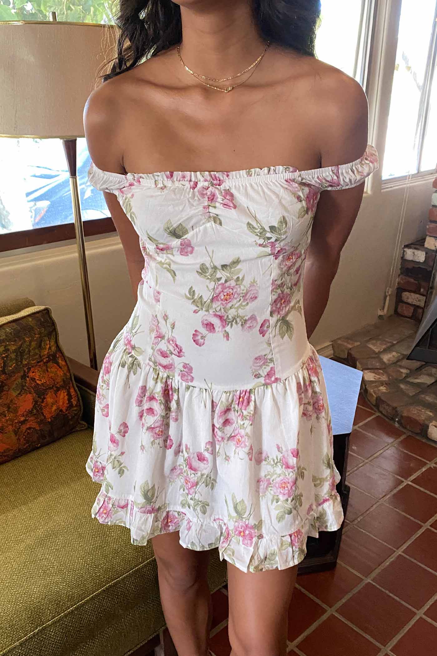 Floral Mini OTS Dress