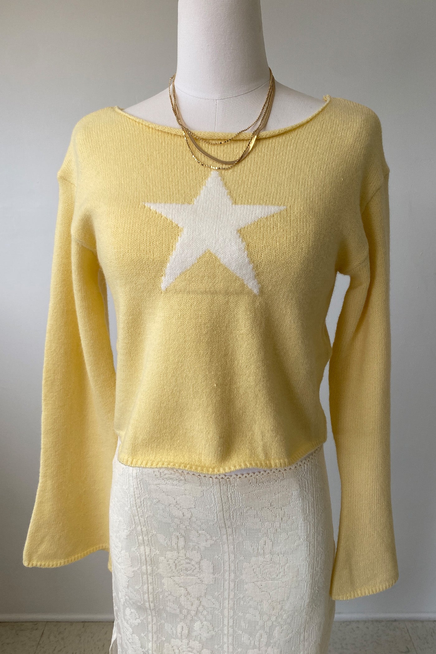 Star Knit Long Sleeve Top