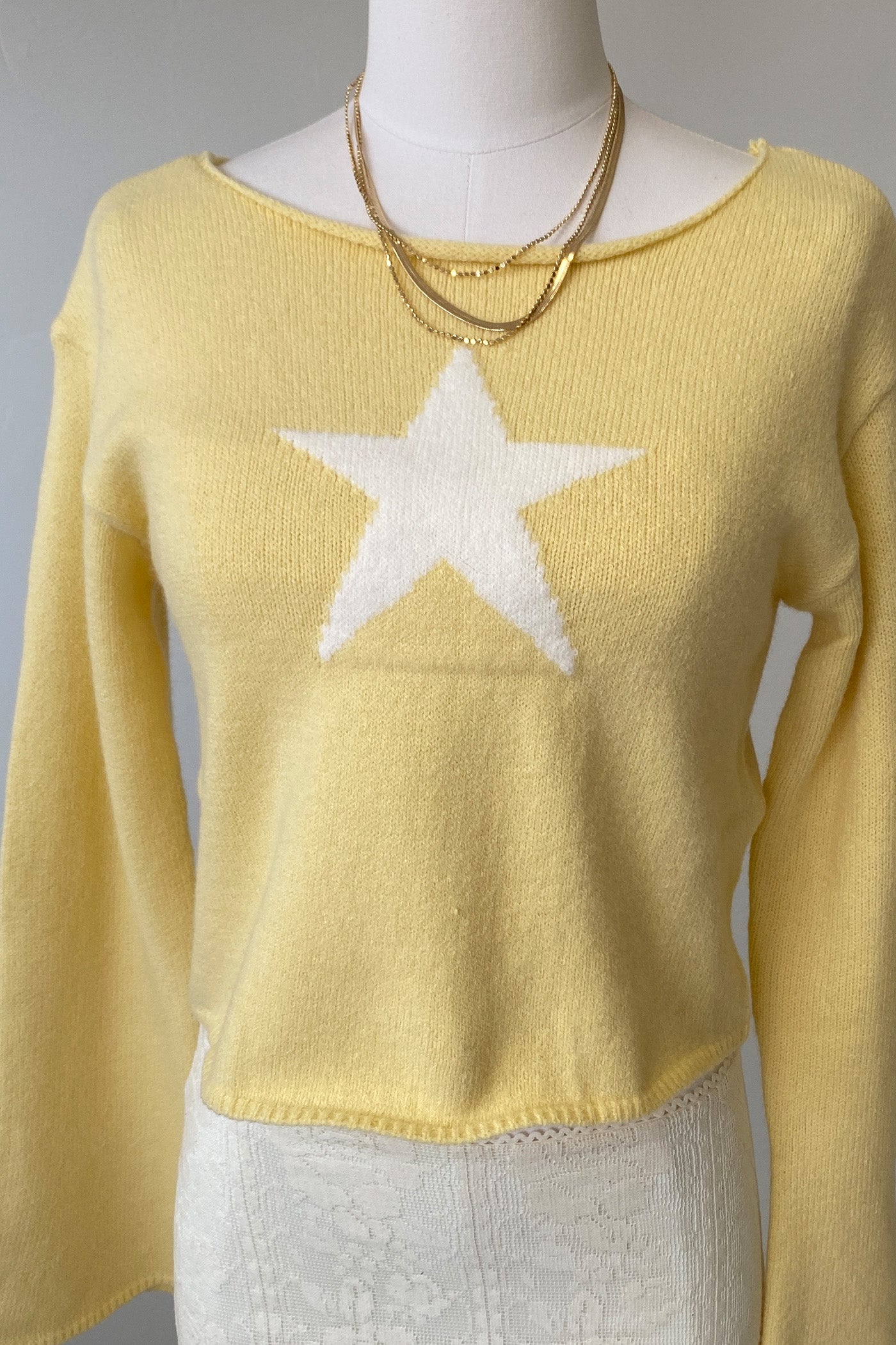 Star Knit Long Sleeve Top