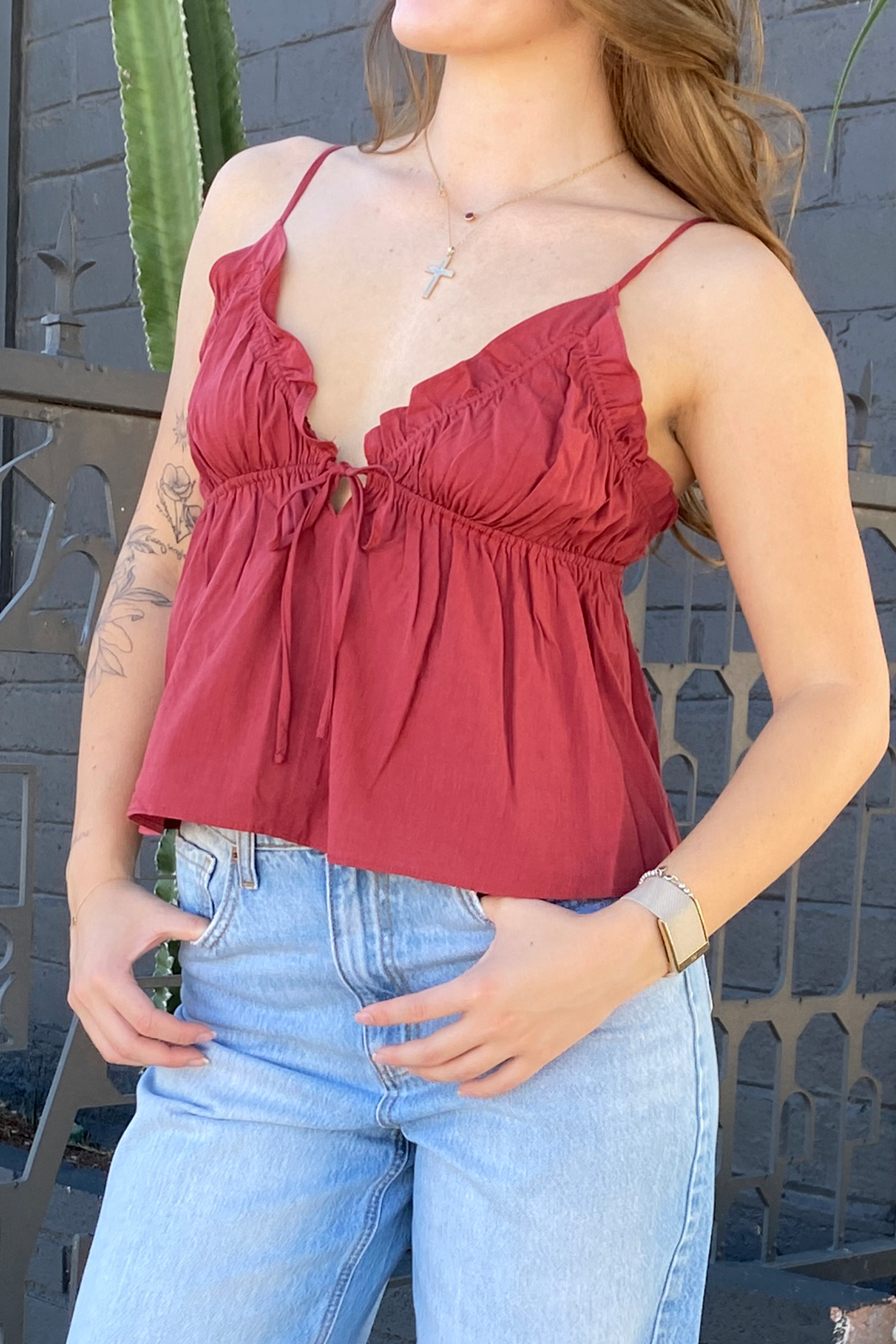 Ruffled Babydoll Top