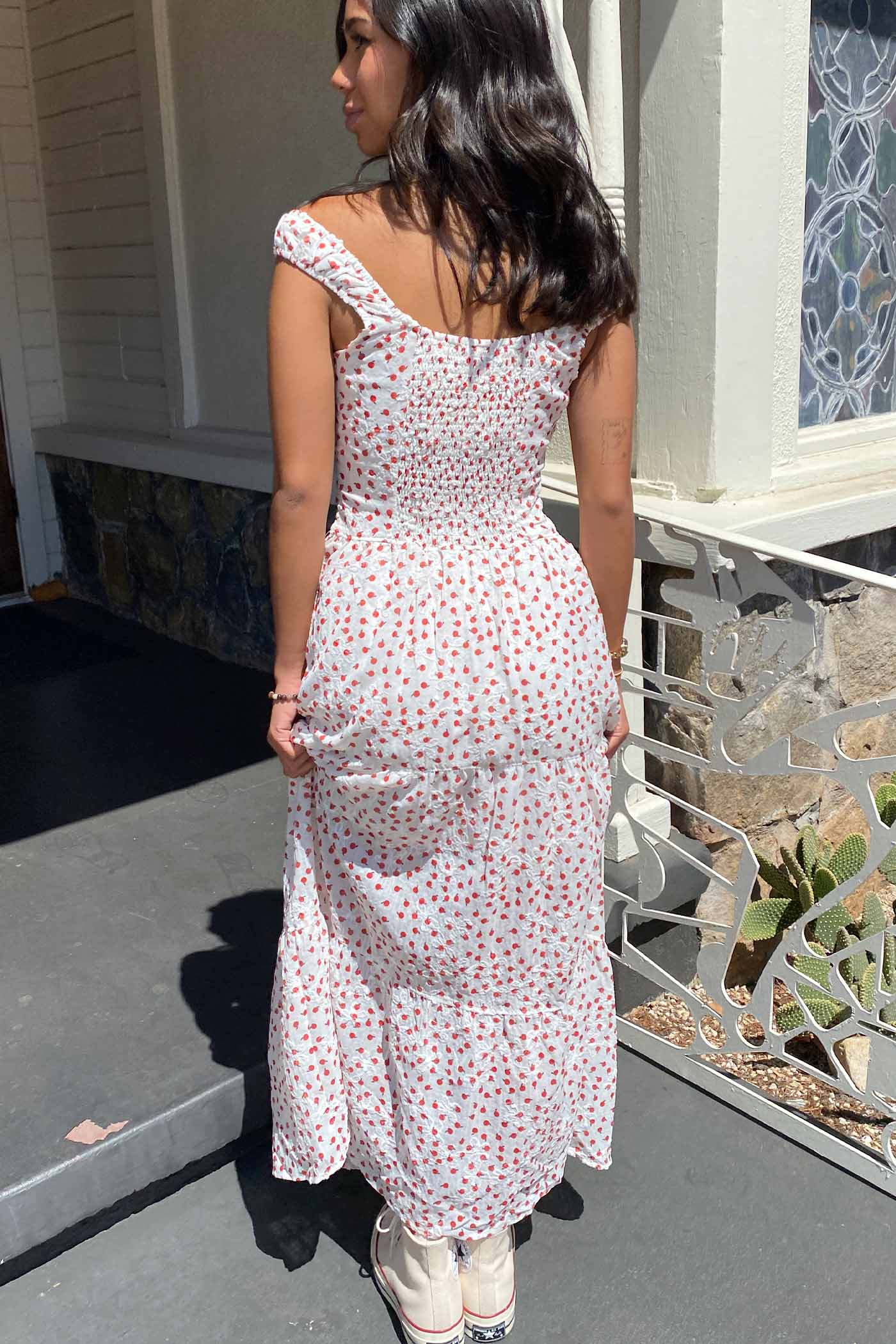 Apple Print Maxi Dress