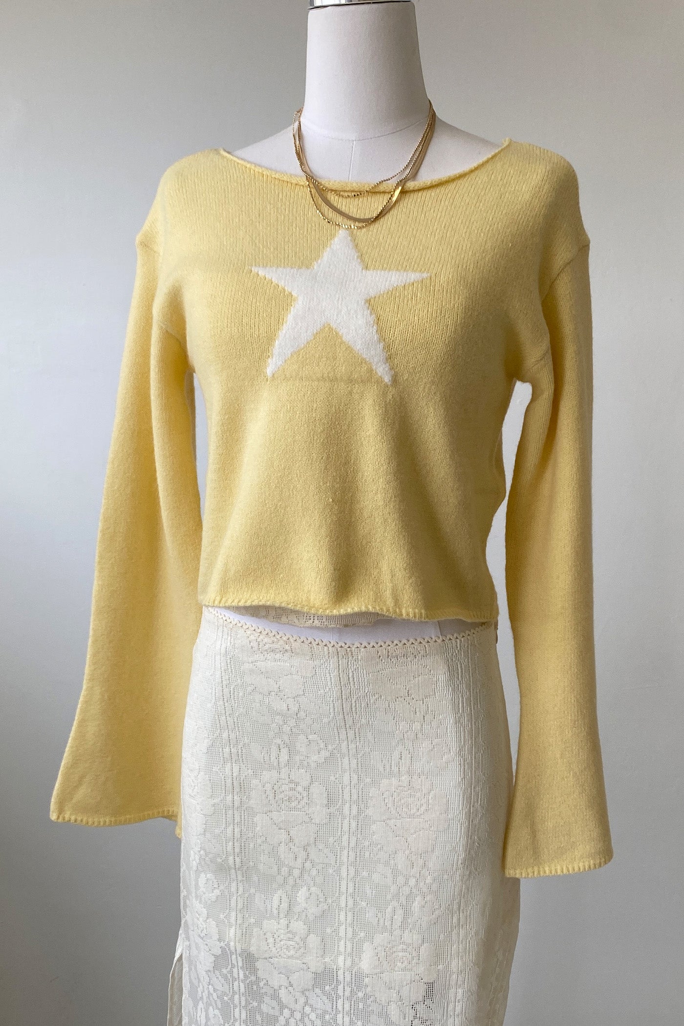 Star Knit Long Sleeve Top