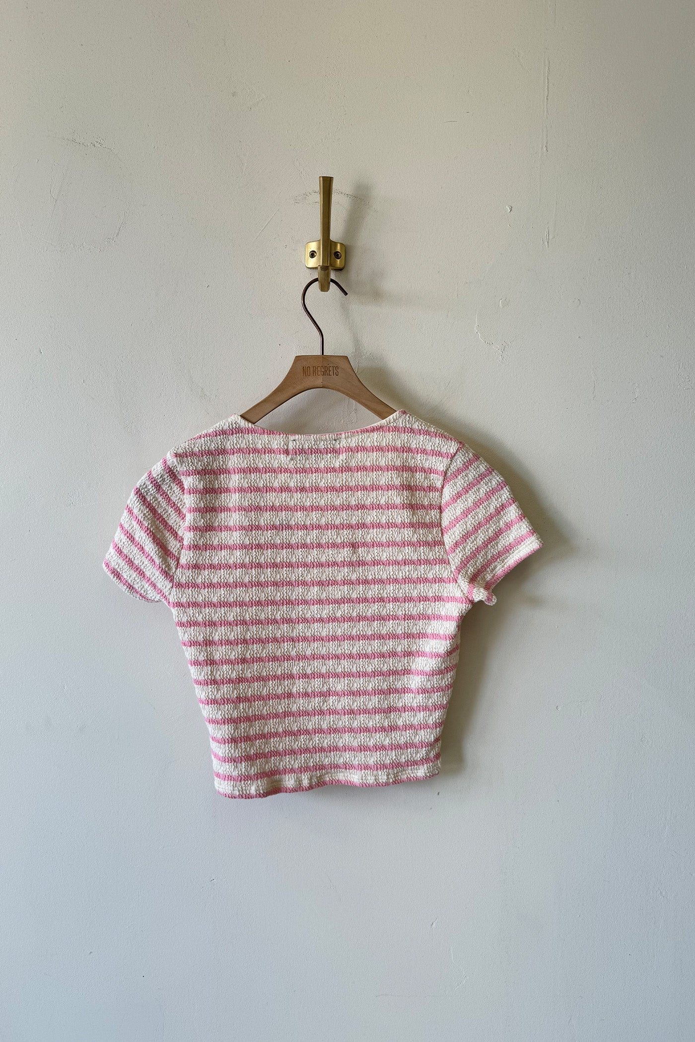 Smocked Babydoll Top in Baby Pink Stripe