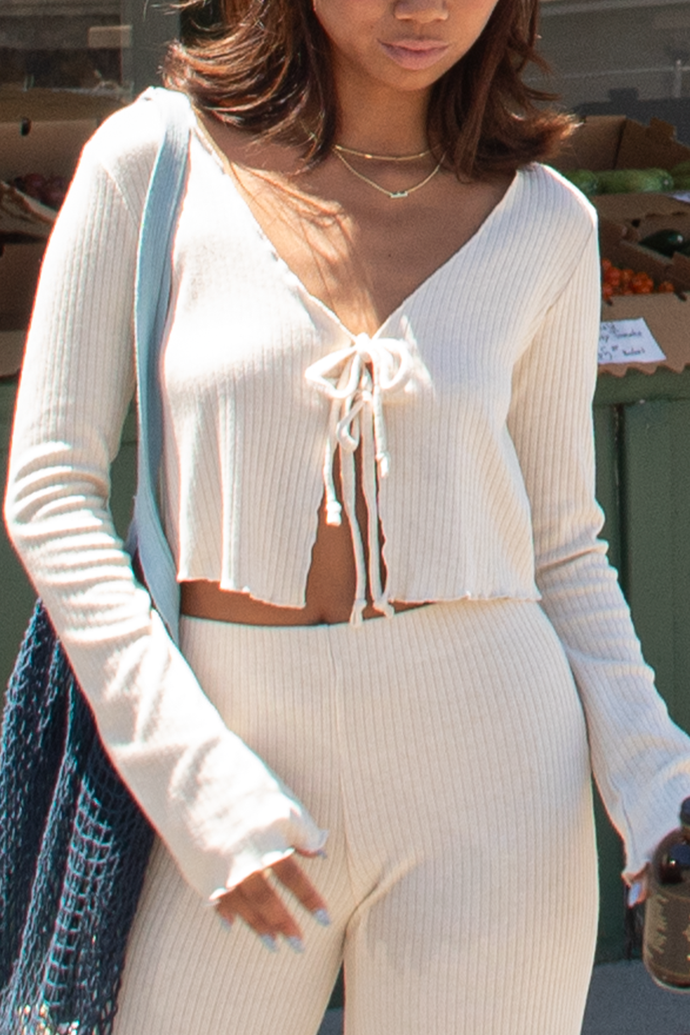 Long Sleeve Split Front Top