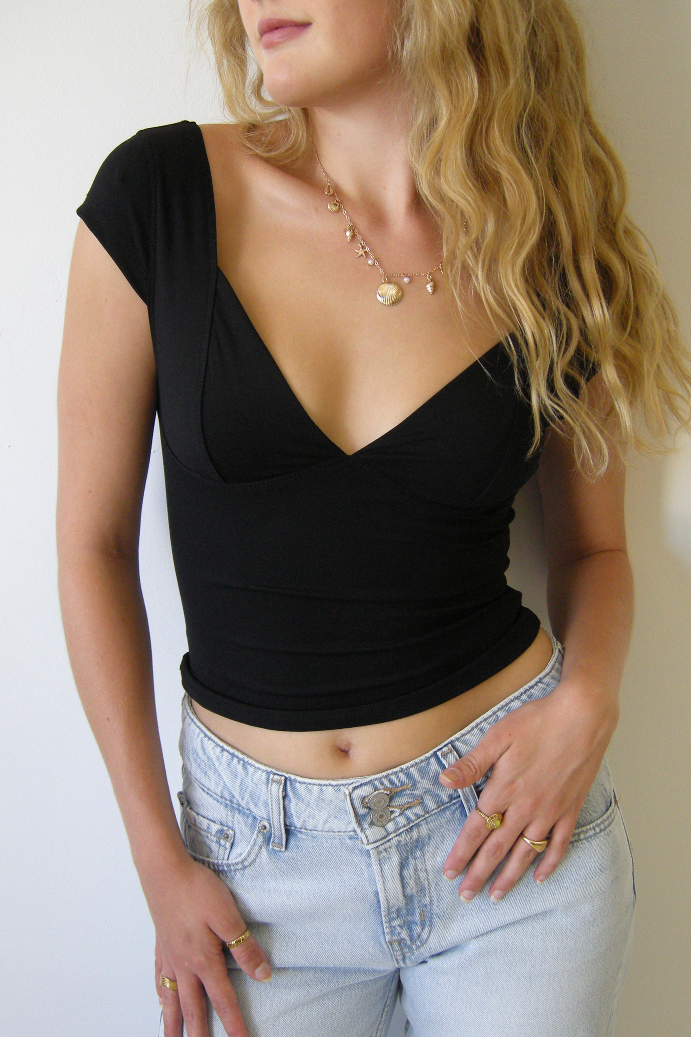 Open Back Cap Sleeve Top