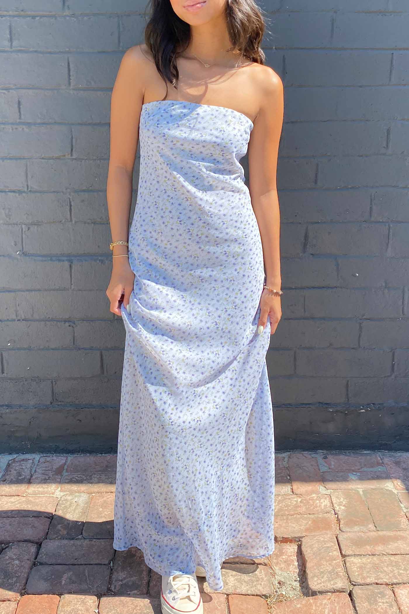 Floral Strapless Maxi Dress