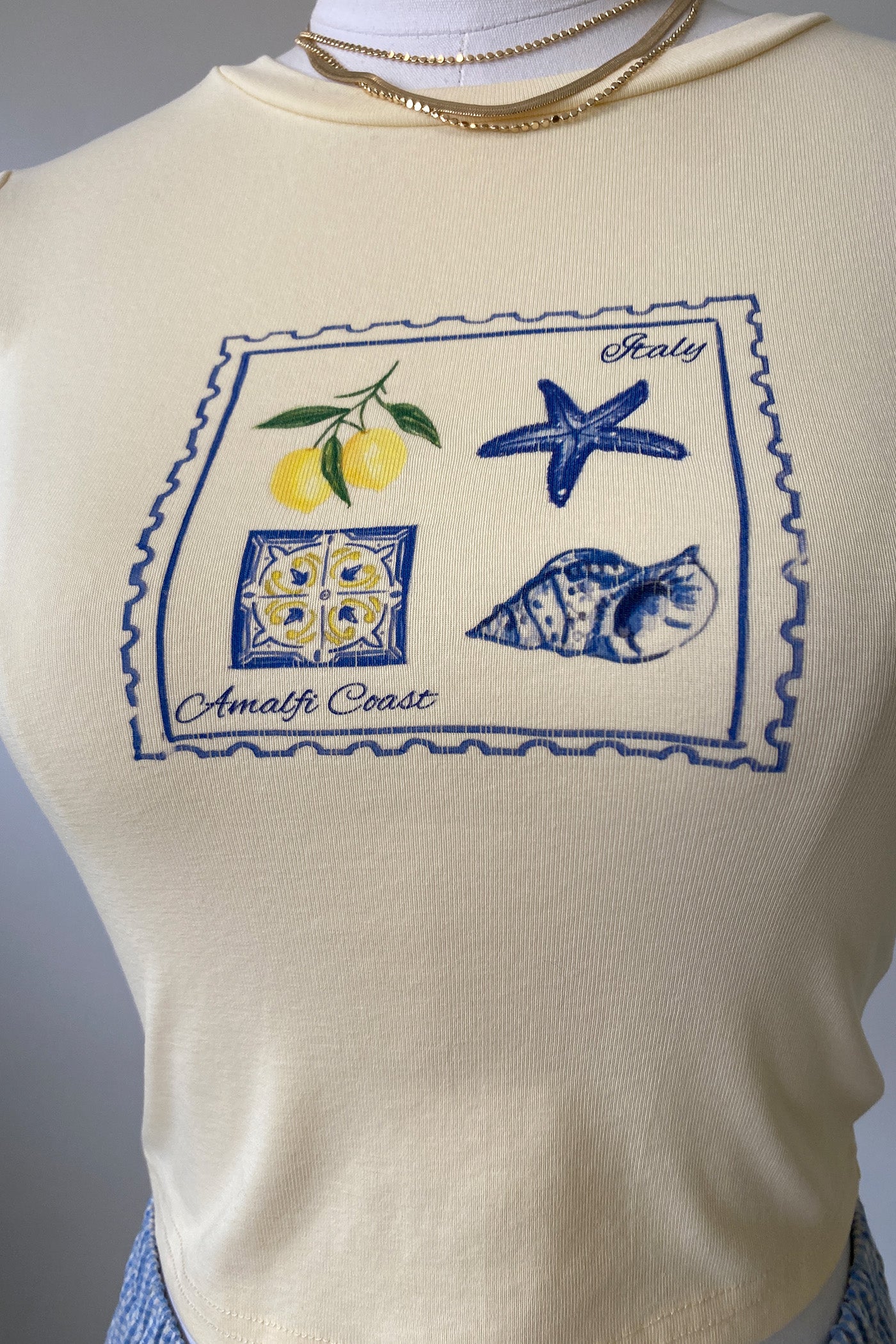 Amalfi Coast Postcard Graphic Baby Tee