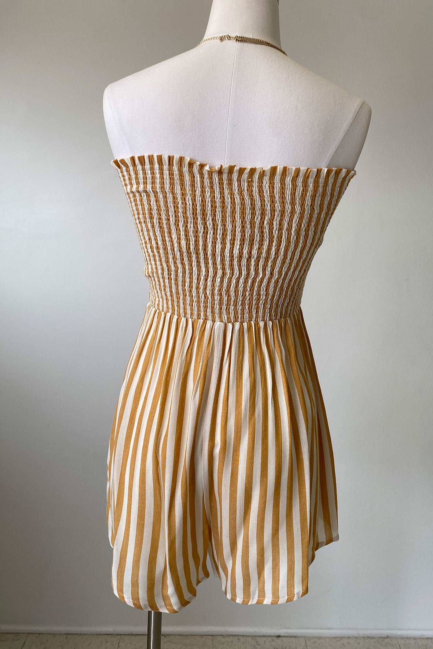 Striped Strapless Romper by For Good