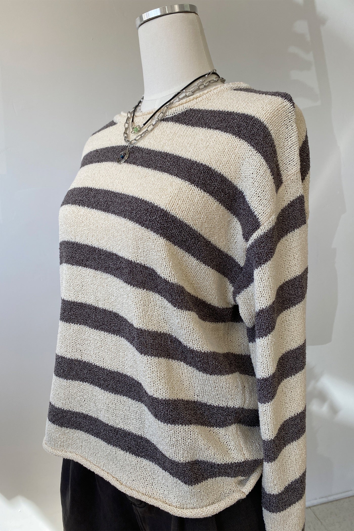 Striped Knit Sweater by For Good
