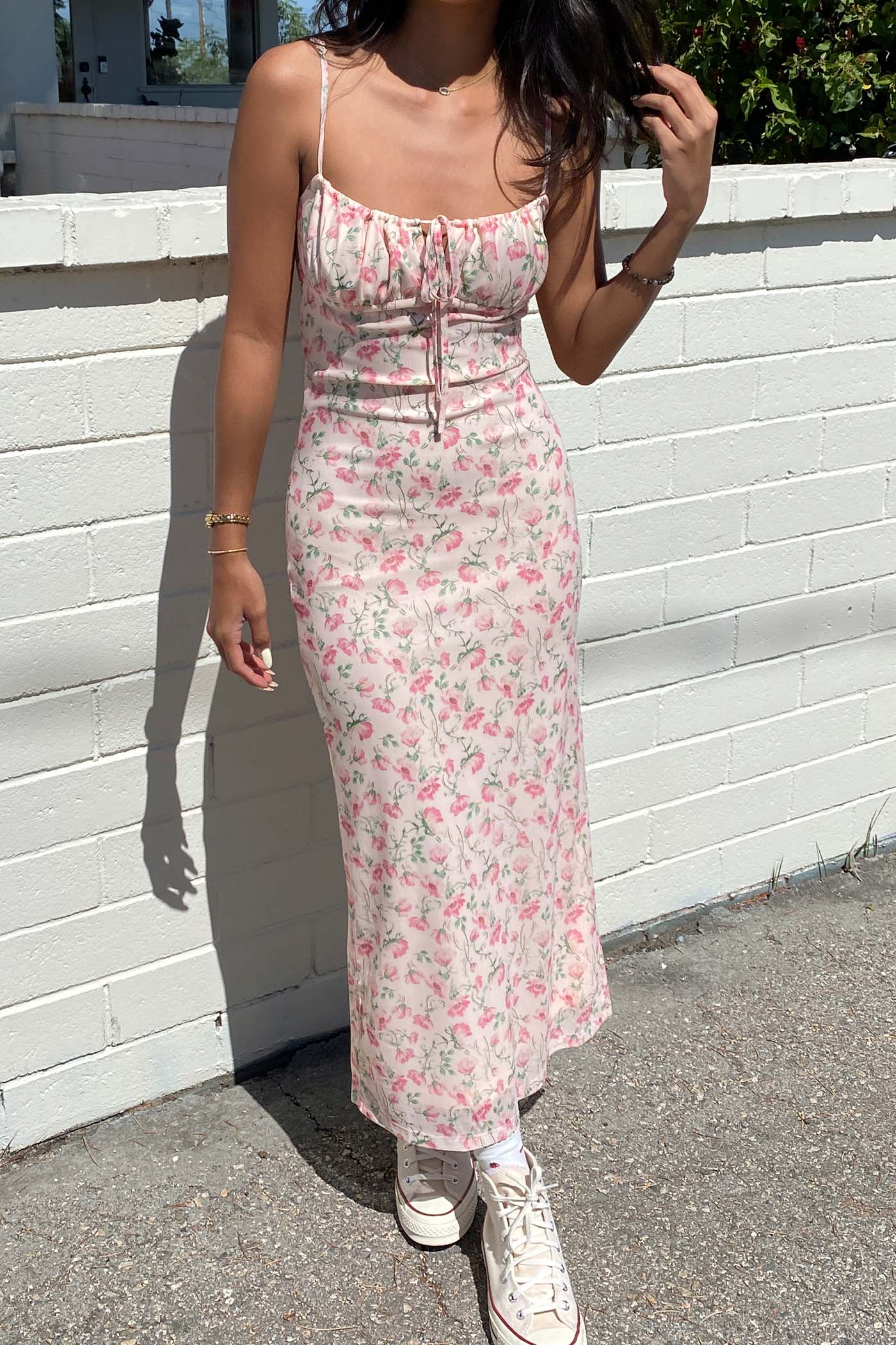 Sleeveless Mesh Maxi Dress