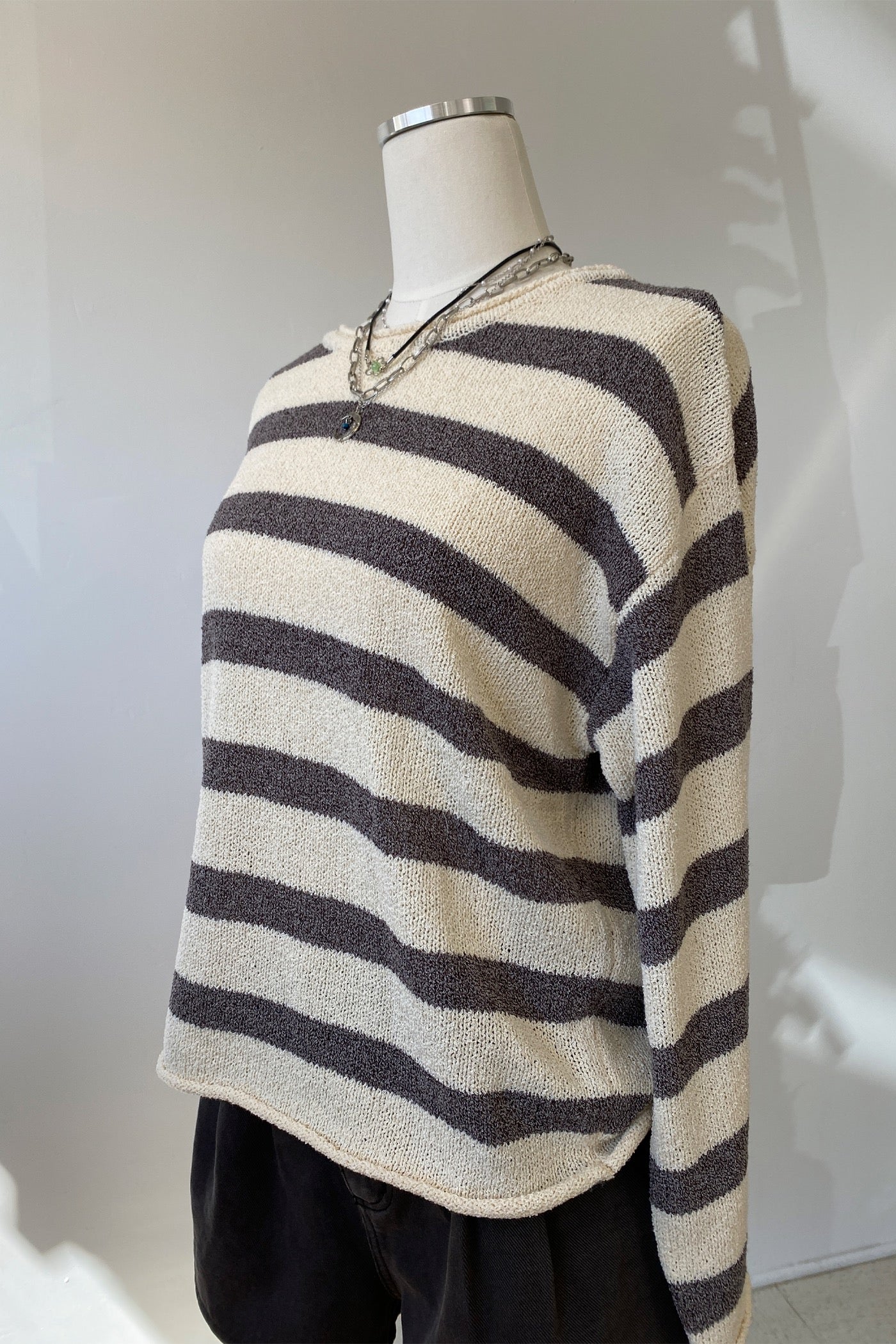 Striped Knit Sweater by For Good