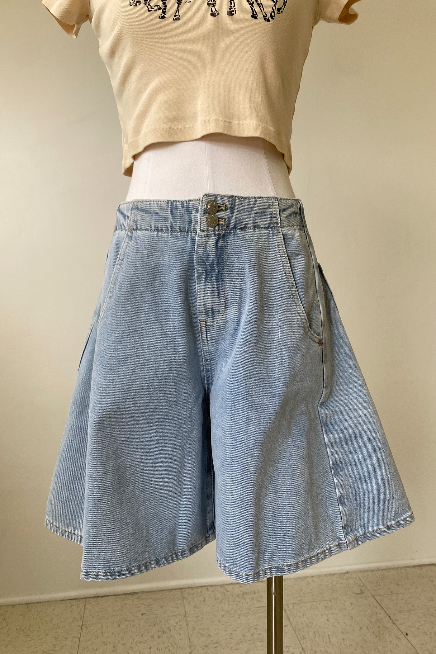 Denim Bermuda Shorts by For Good