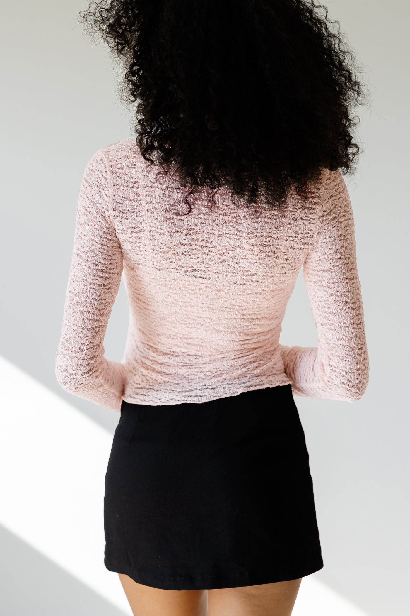 Sheer Lace Long Sleeve Top