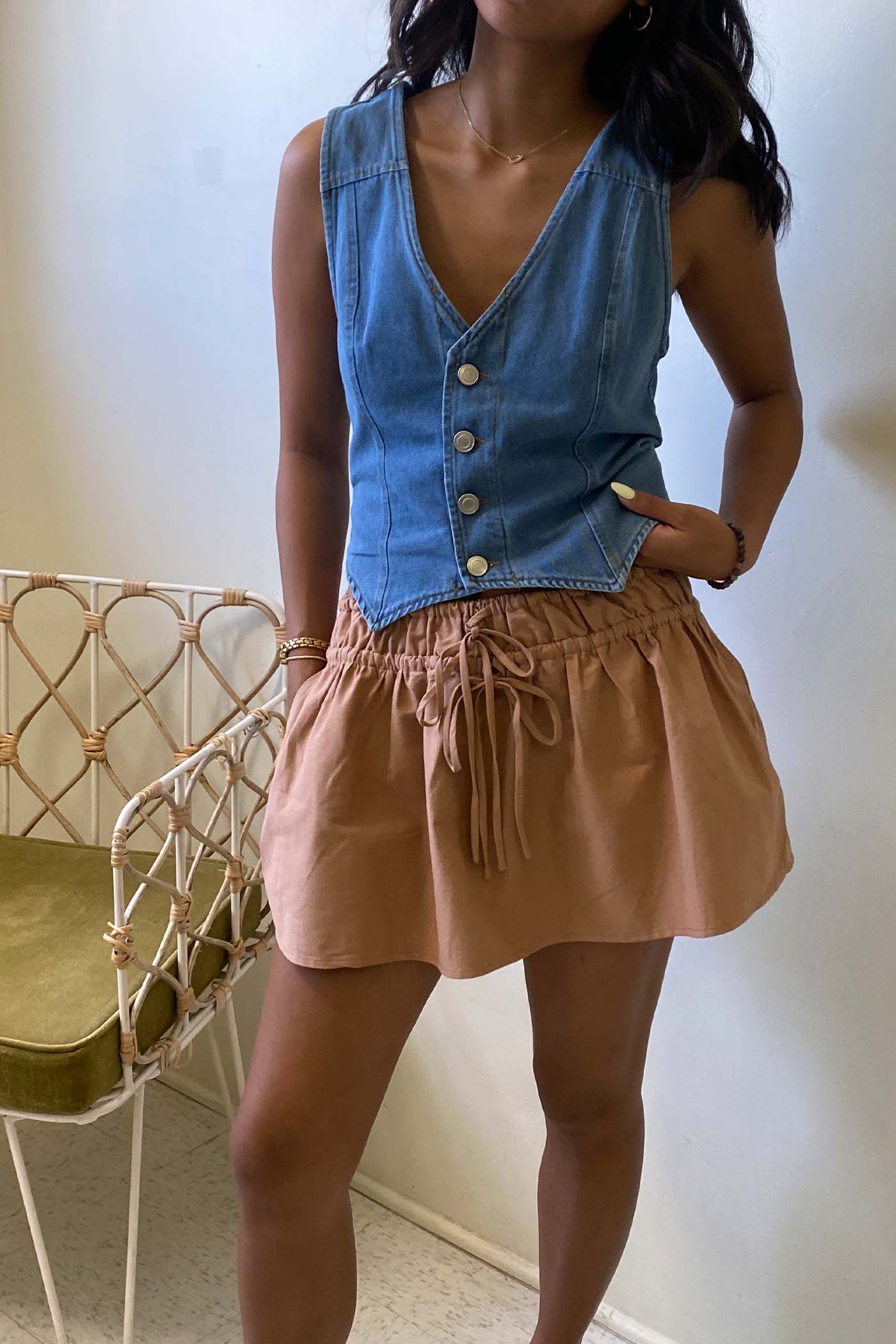 Linen Mini Skort