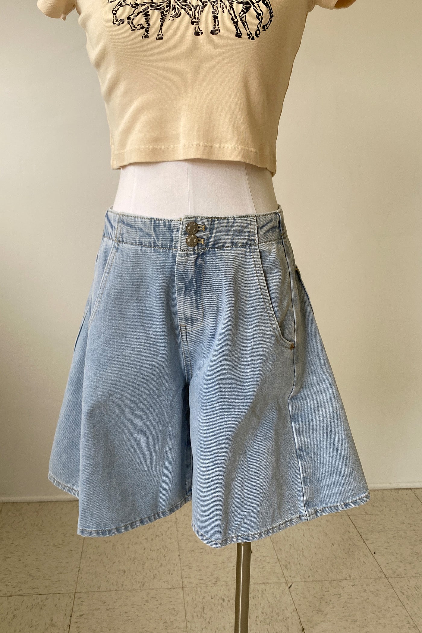 Denim Bermuda Shorts by For Good