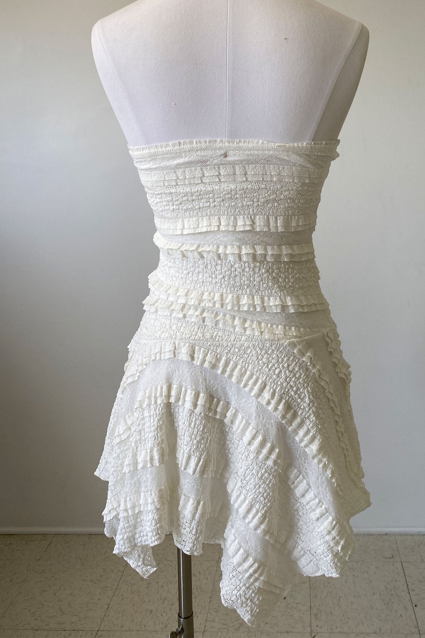 Stretch Lace Mini Strapless Dress