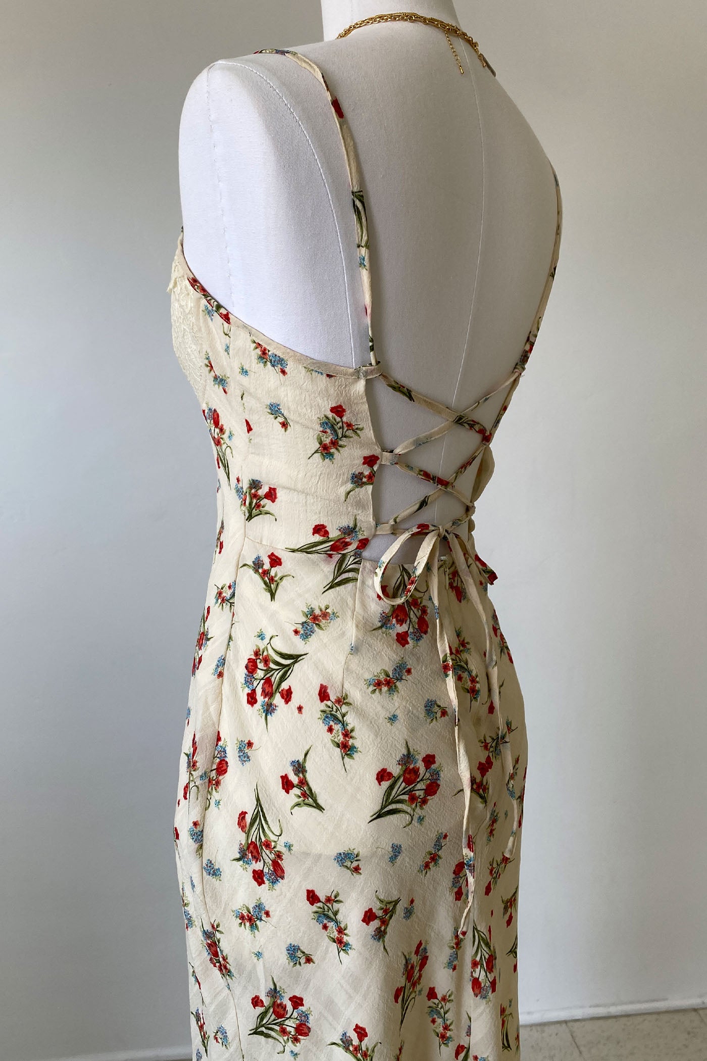 Open Back Floral Maxi Dress