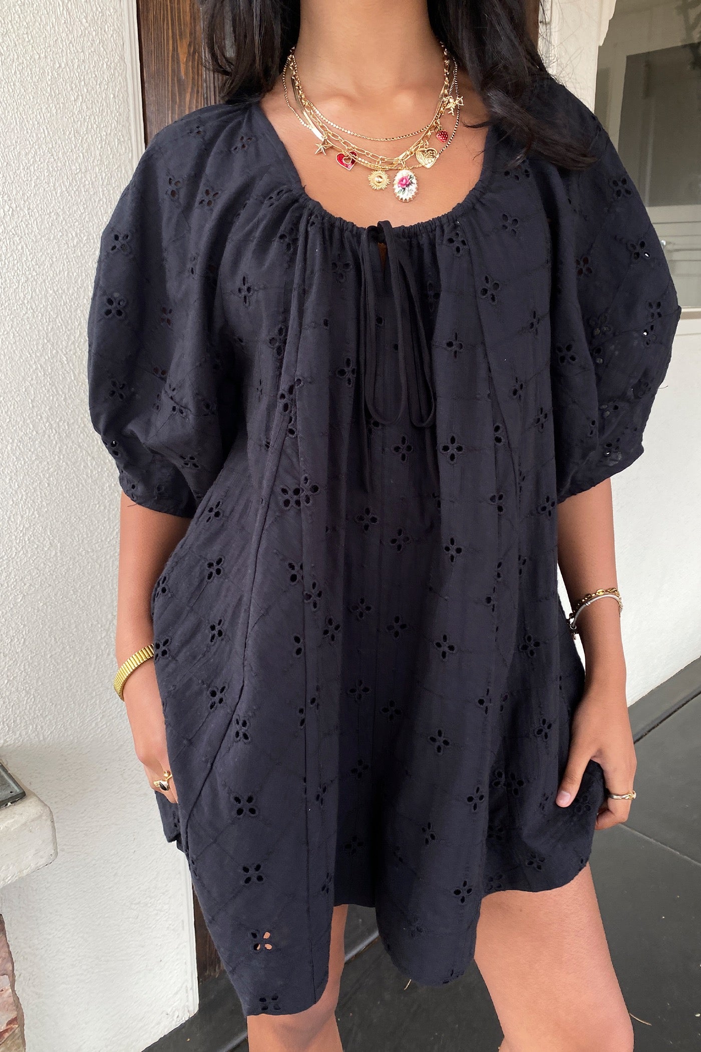 Oversized Puff Sleeve Romper by For Good