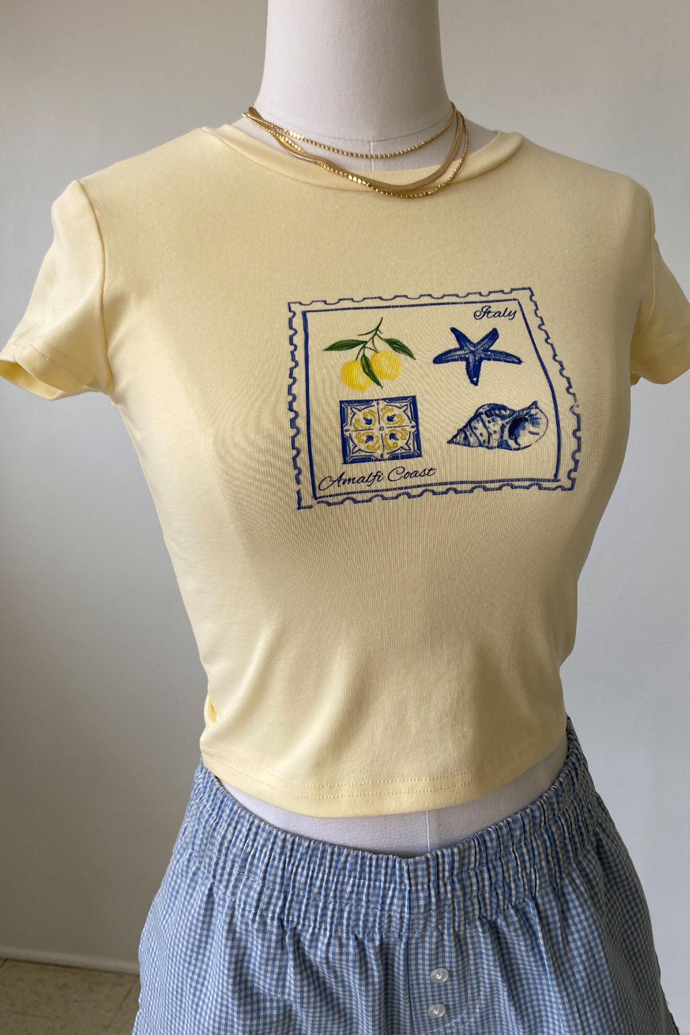 Amalfi Coast Postcard Graphic Baby Tee