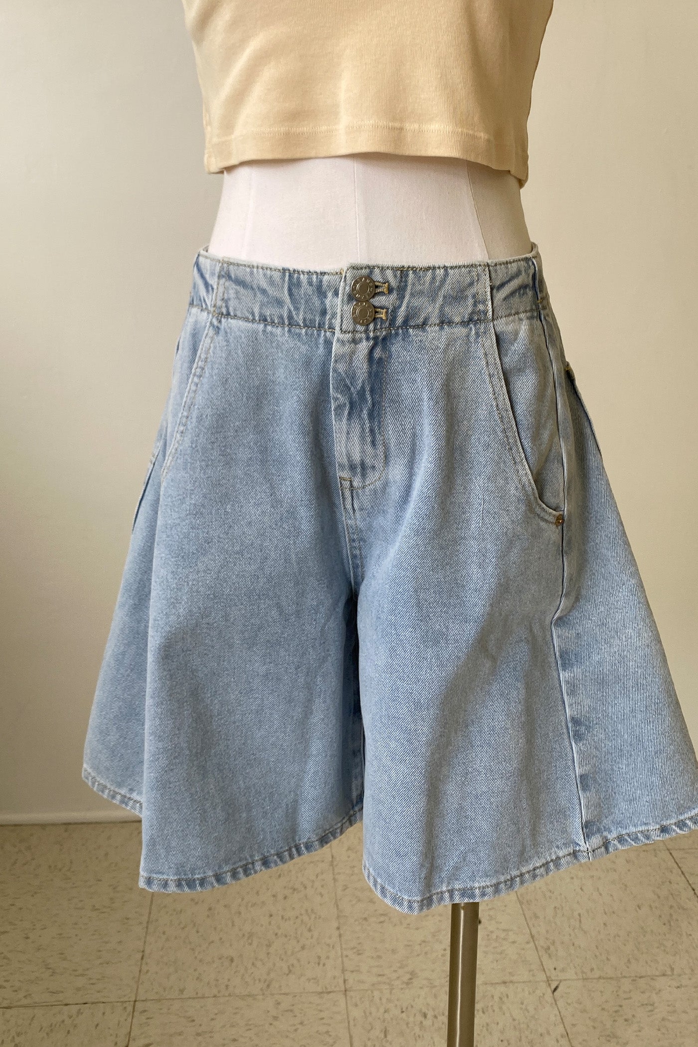 Denim Bermuda Shorts by For Good