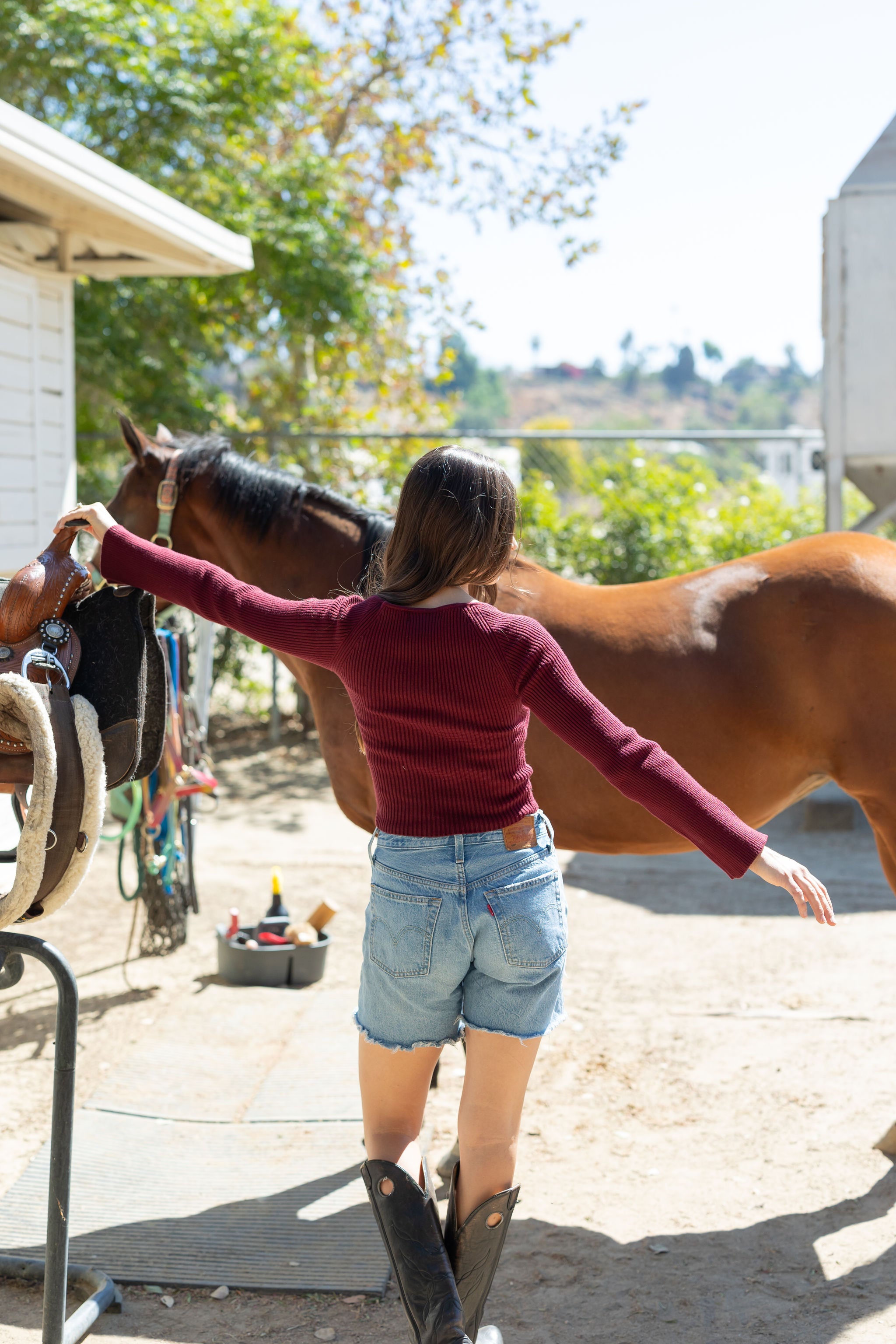 Ribbed Knit Long Sleeve Top