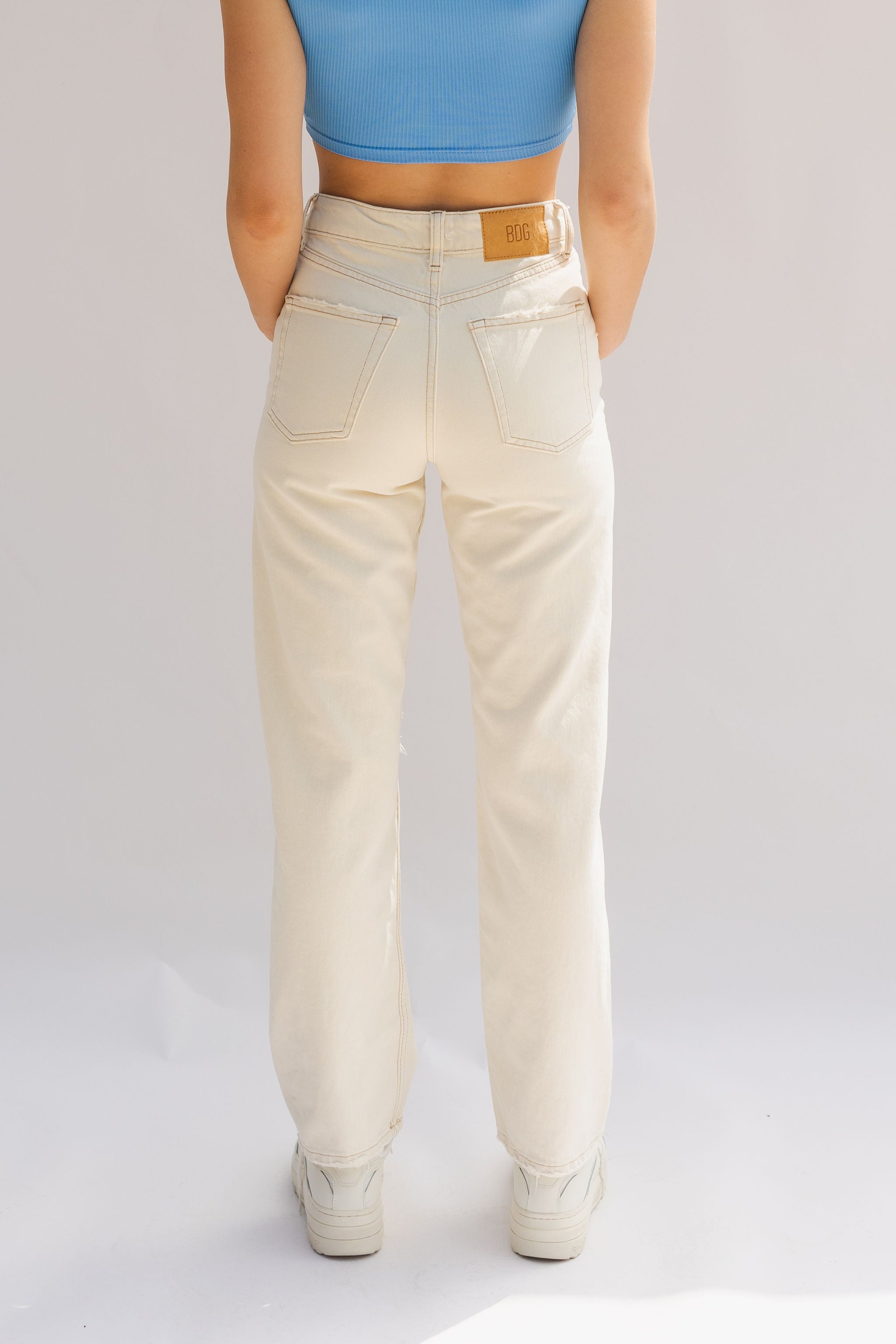 Authentic Ecru Straight Leg Jeans by BDG