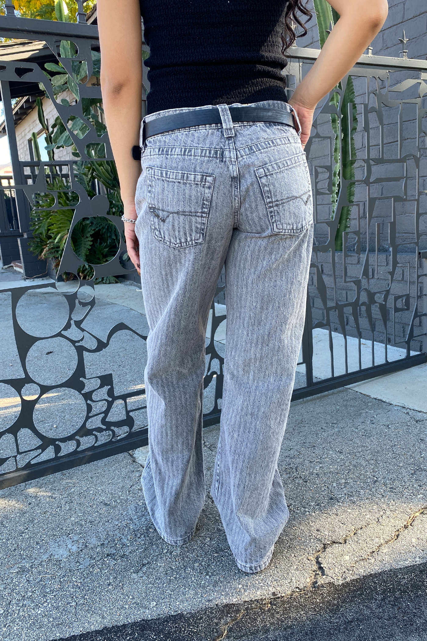 Kayla Grey Stripe Jeans by BDG