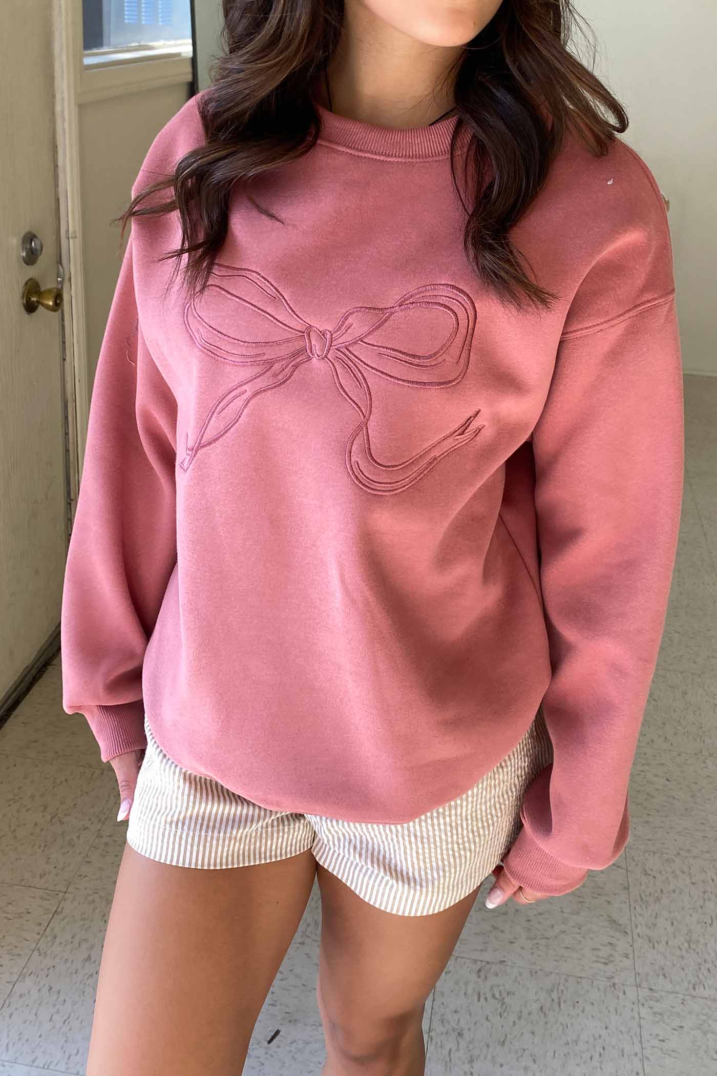 Bow Embroidered Sweatshirt