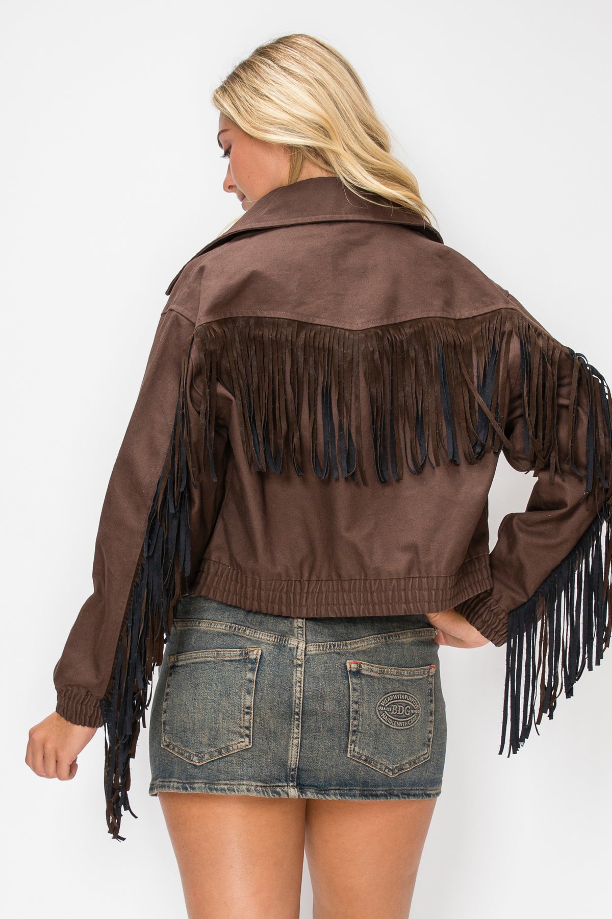 Fringe Canvas Sleeve Jacket