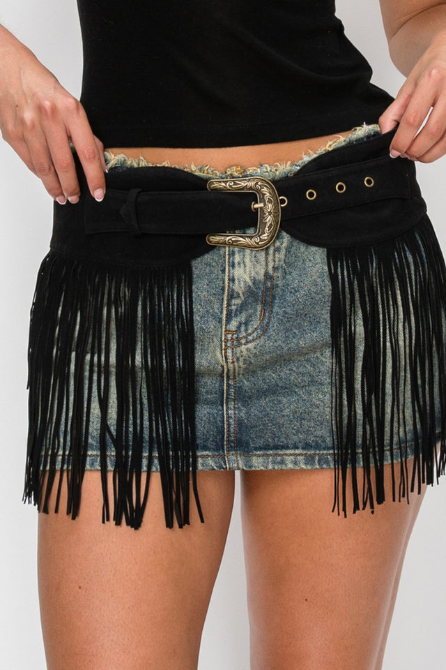 Western Fringe Statement Belt